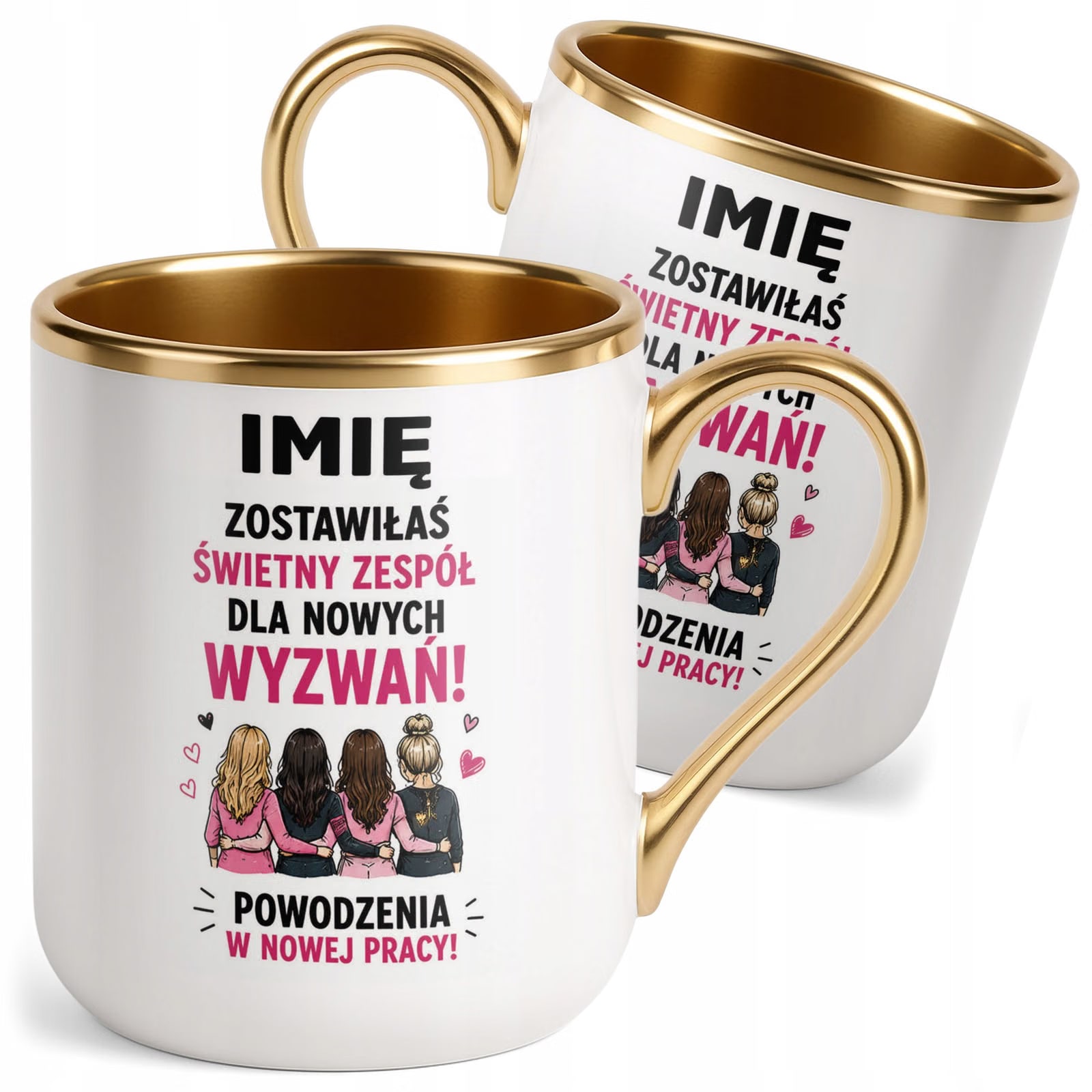 Kubek Personalizowany z nadrukiem Premium Złoty Odejście z Pracy