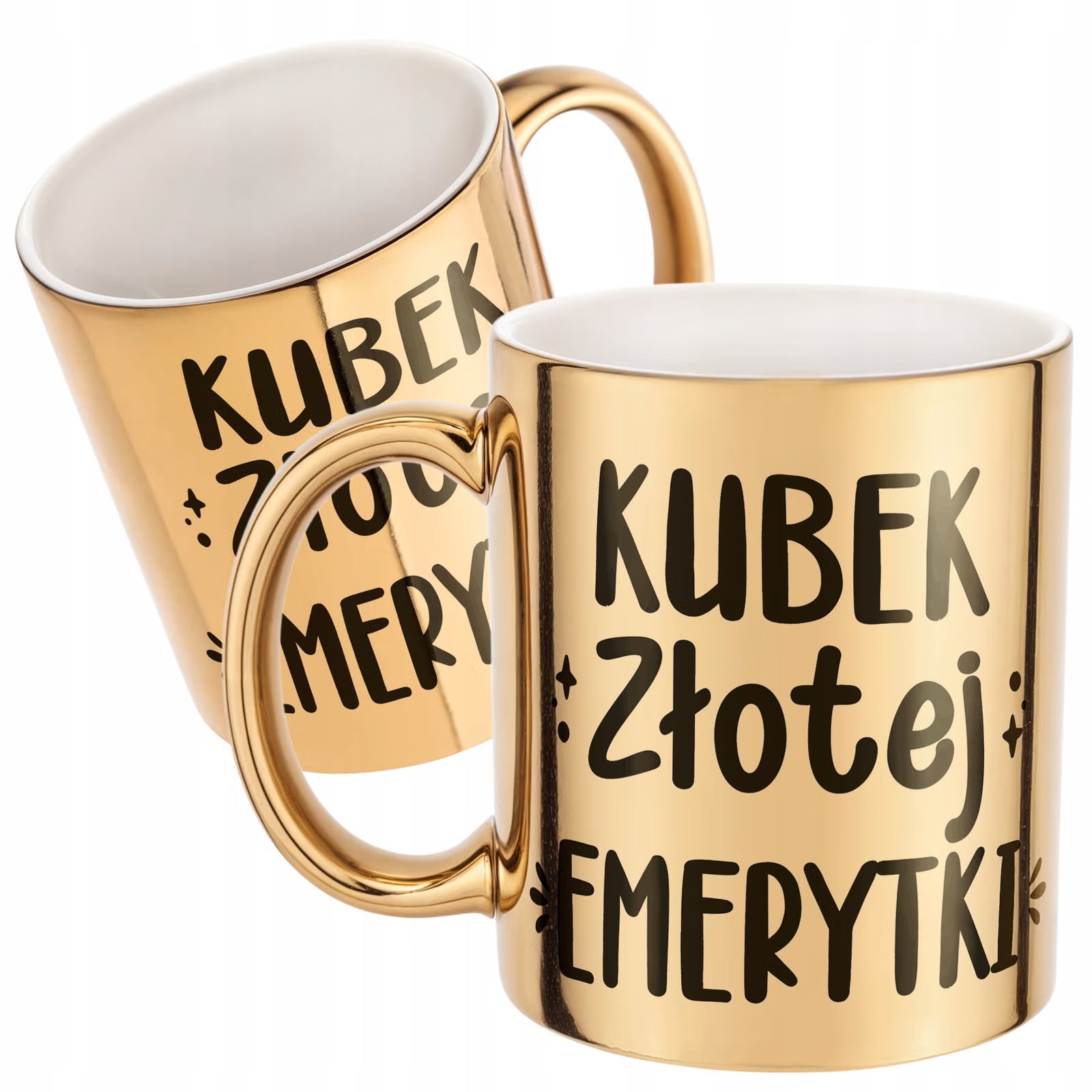 Złoty Kubek ceramiczny z okazji Emerytury Dla Emerytki Prezent Upominek