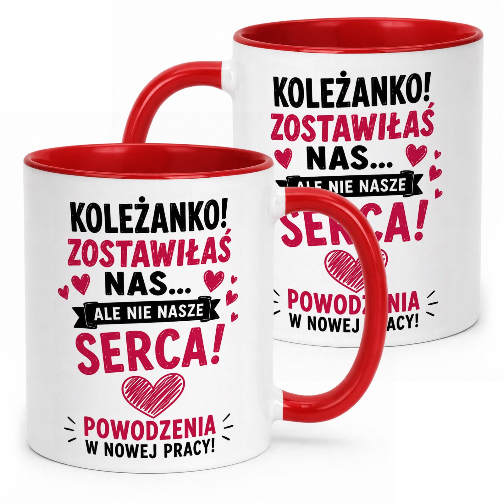 Kubek Czerwony z nadrukiem Pożegnanie Odejście z Pracy Dla Koleżanki