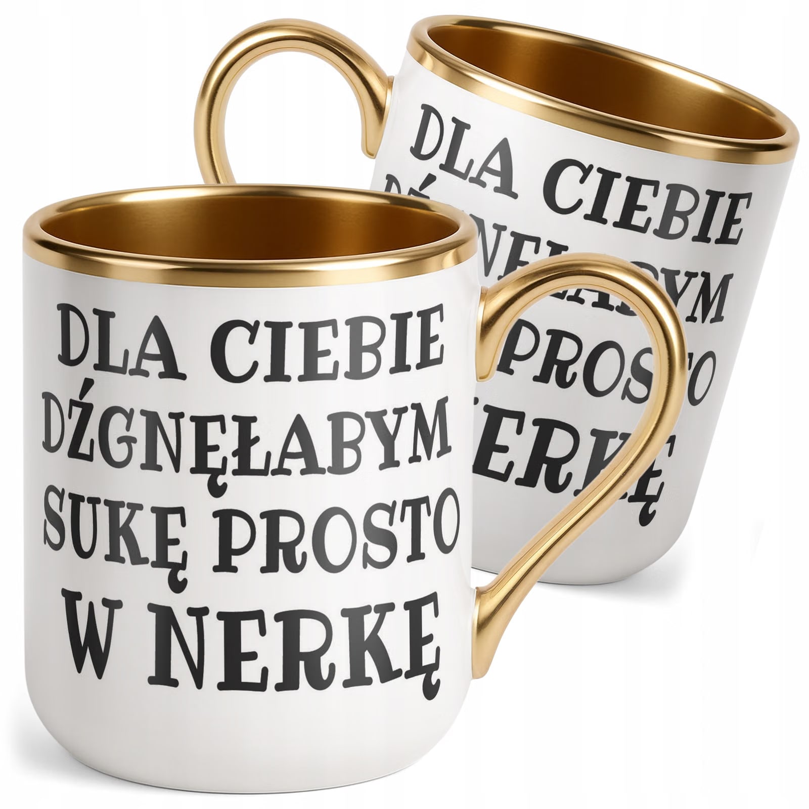 Kubek Premium Złoty Dla Ciebie Dźgnęłabym Sarkastyczny Zabawny Prezent