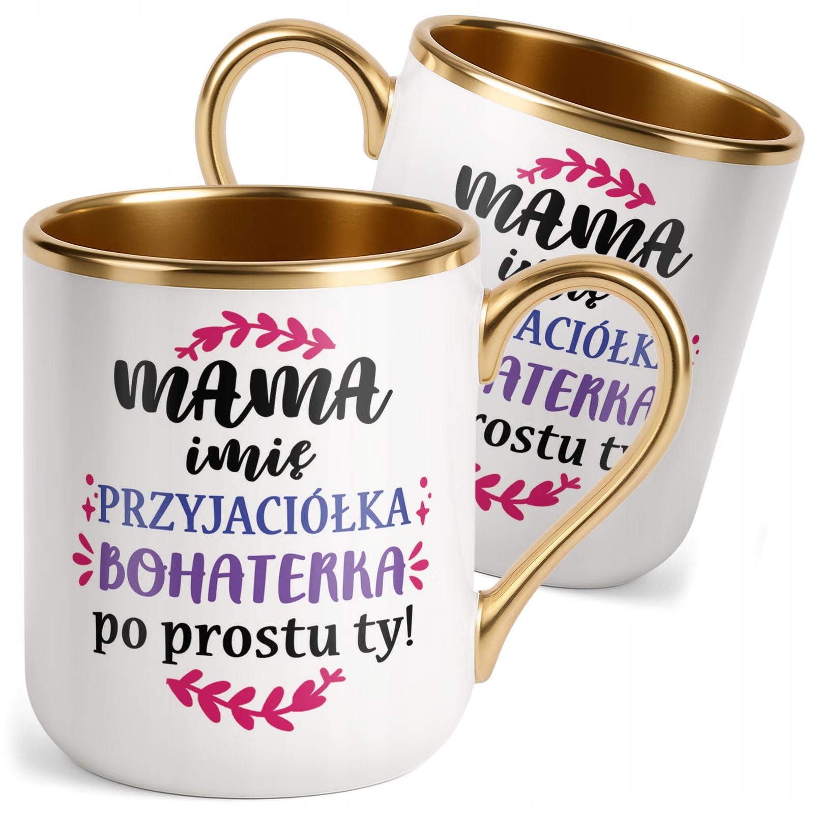 Kubek Premium Złoty Personalizowany Dzień Matki Dla Mamy Prezent Upominek