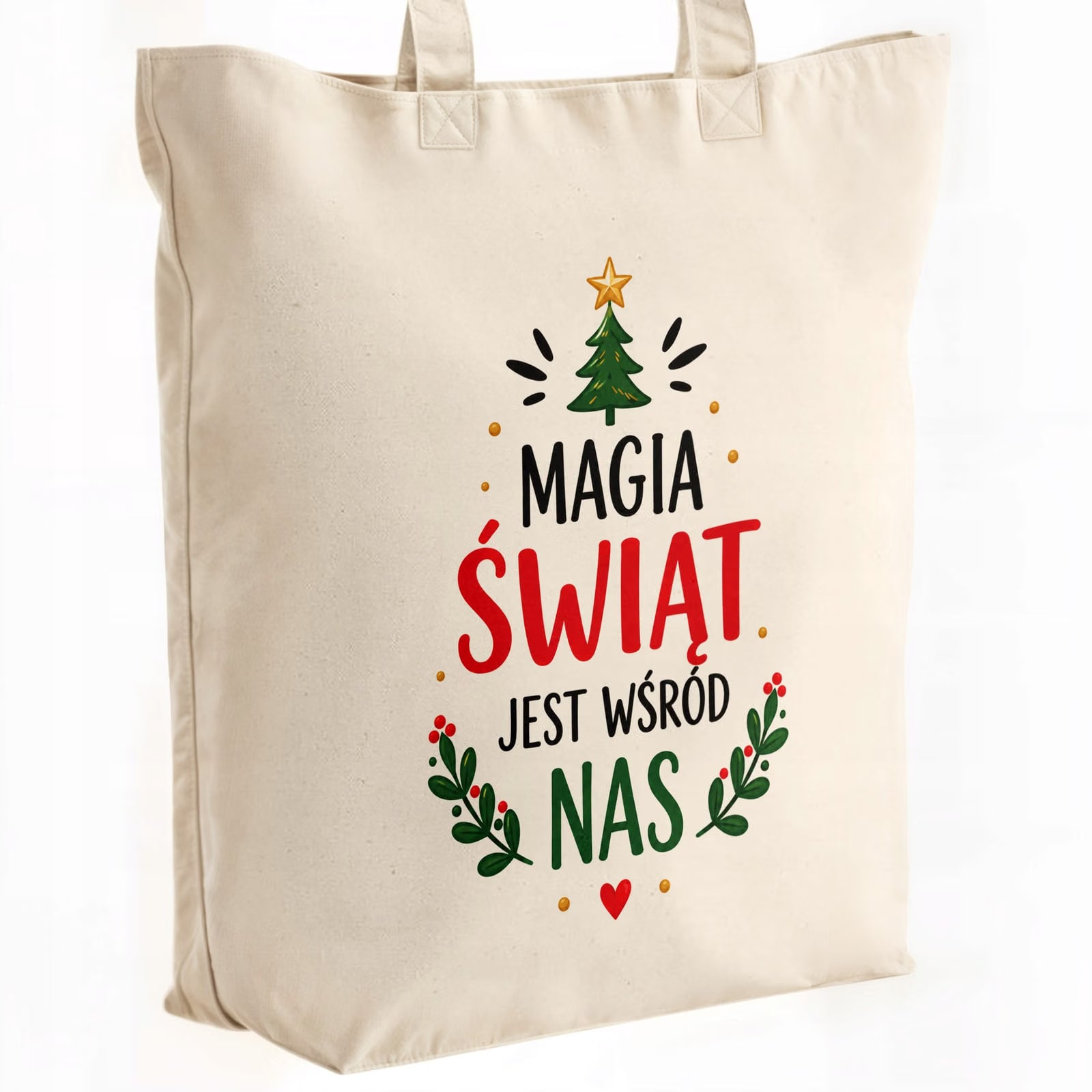 Torba shopper bawełniana premium święta boże narodzenie z nadrukiem