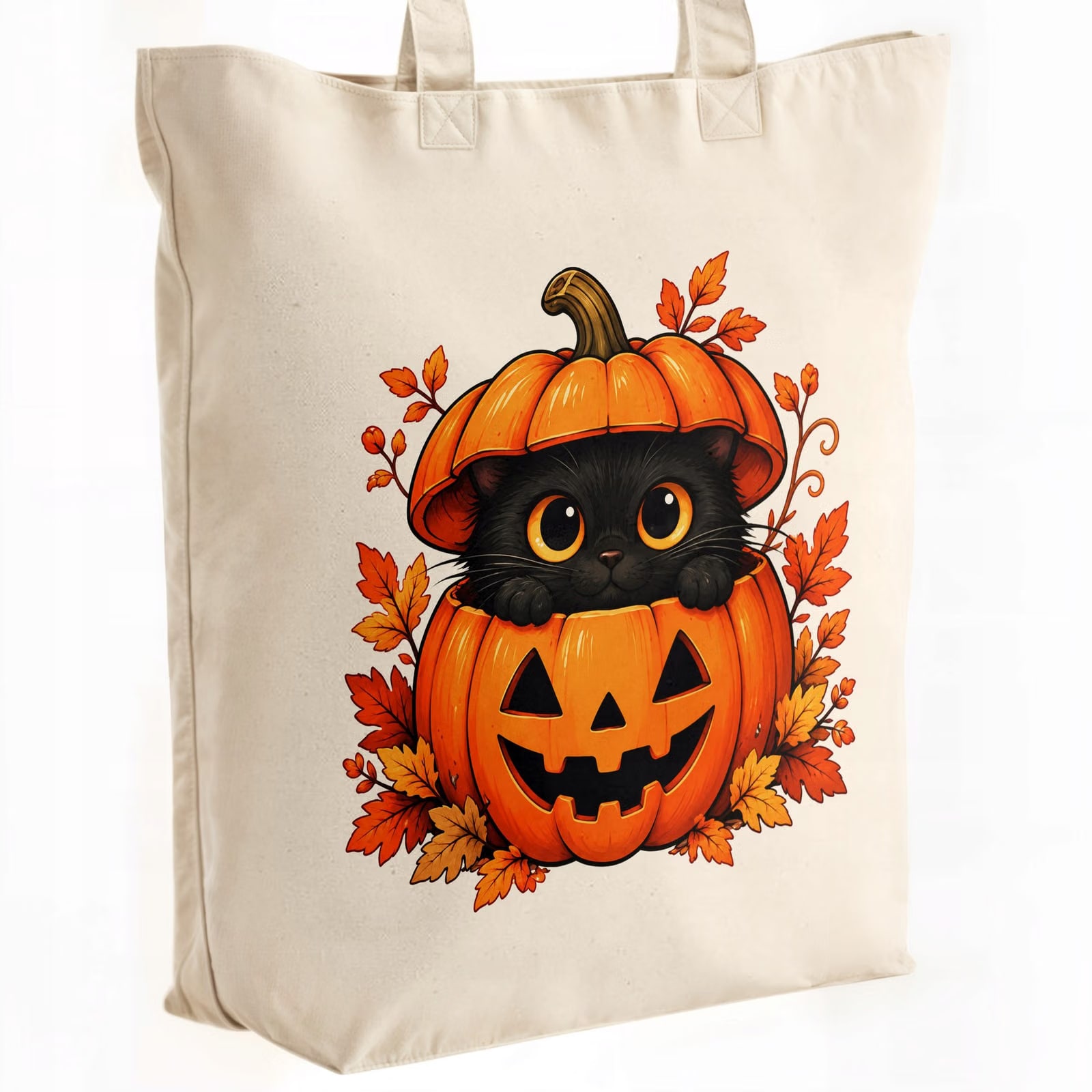 Torba shopper bawełniana premium halloween na zakupy z nadrukiem