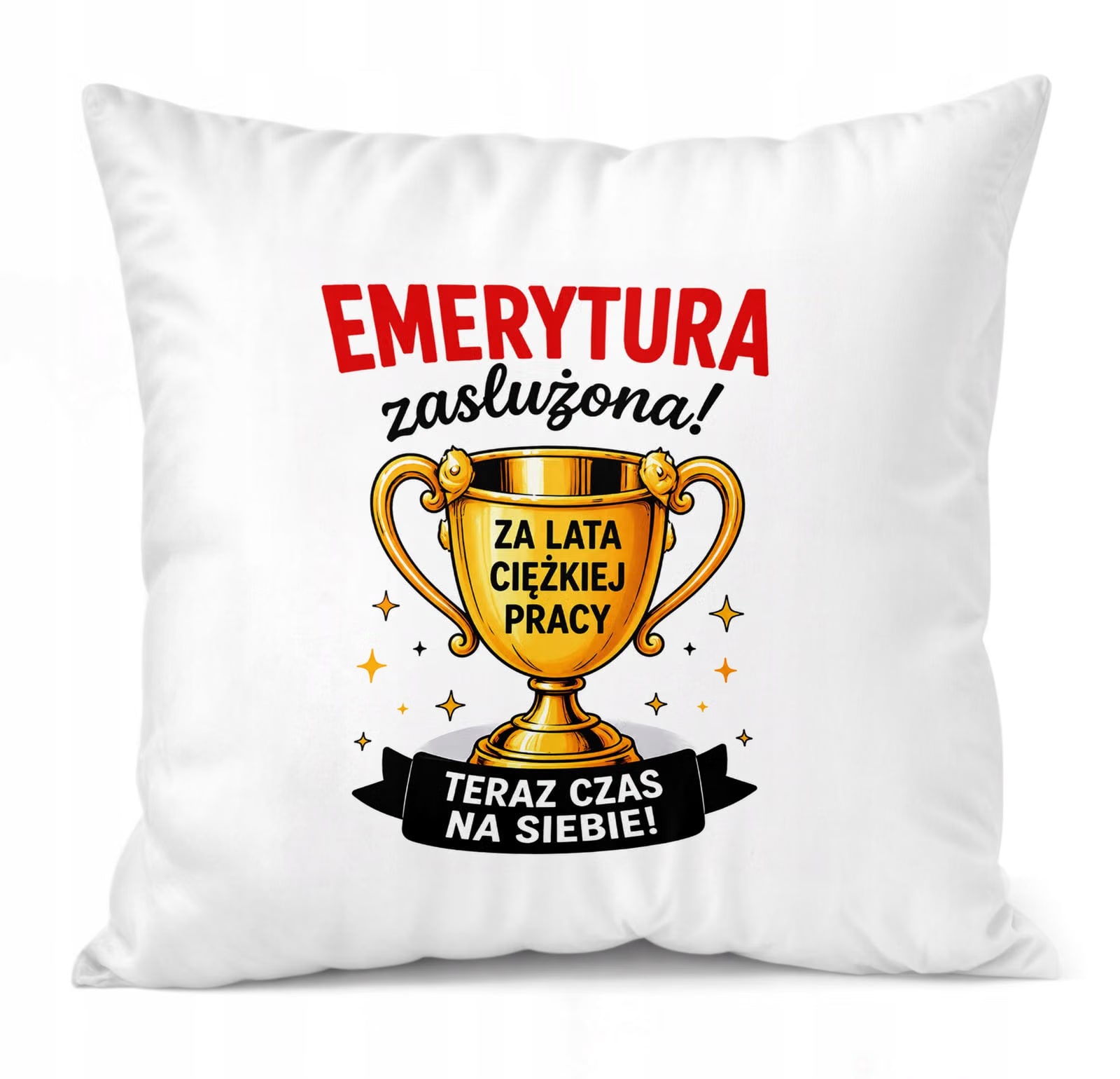 Poduszka Jasiek 38x38cm z Nadrukiem Emerytura Dla Emeryta Emerytki Prezent