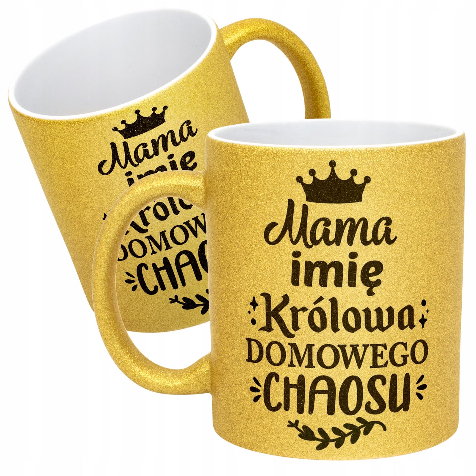 Złoty kubek brokatowy Personalizowany Dzień Matki Dla Mamy Prezent