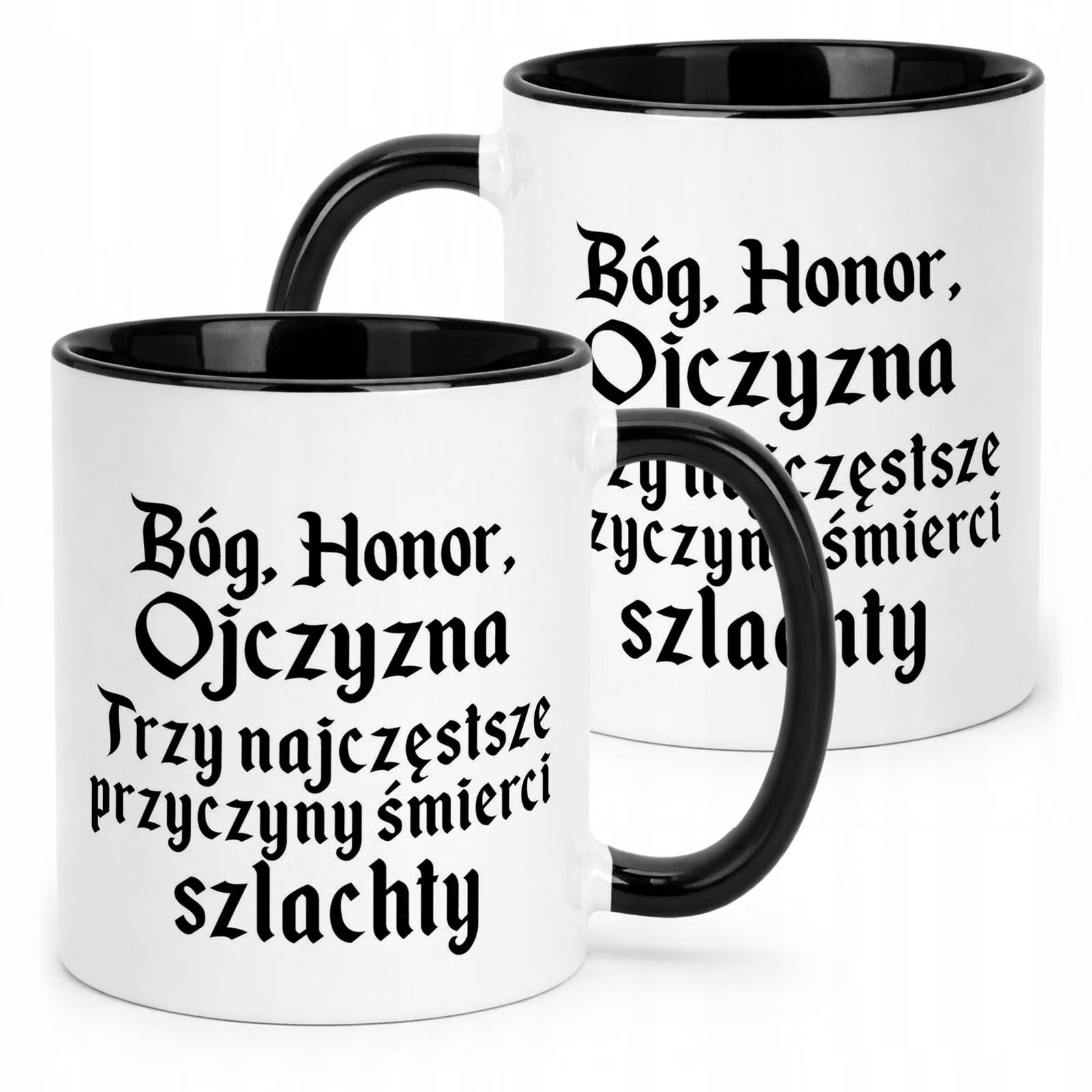 Kubek Czarny 1670 Bóg Honor Ojczyzna Jan Paweł Prezent