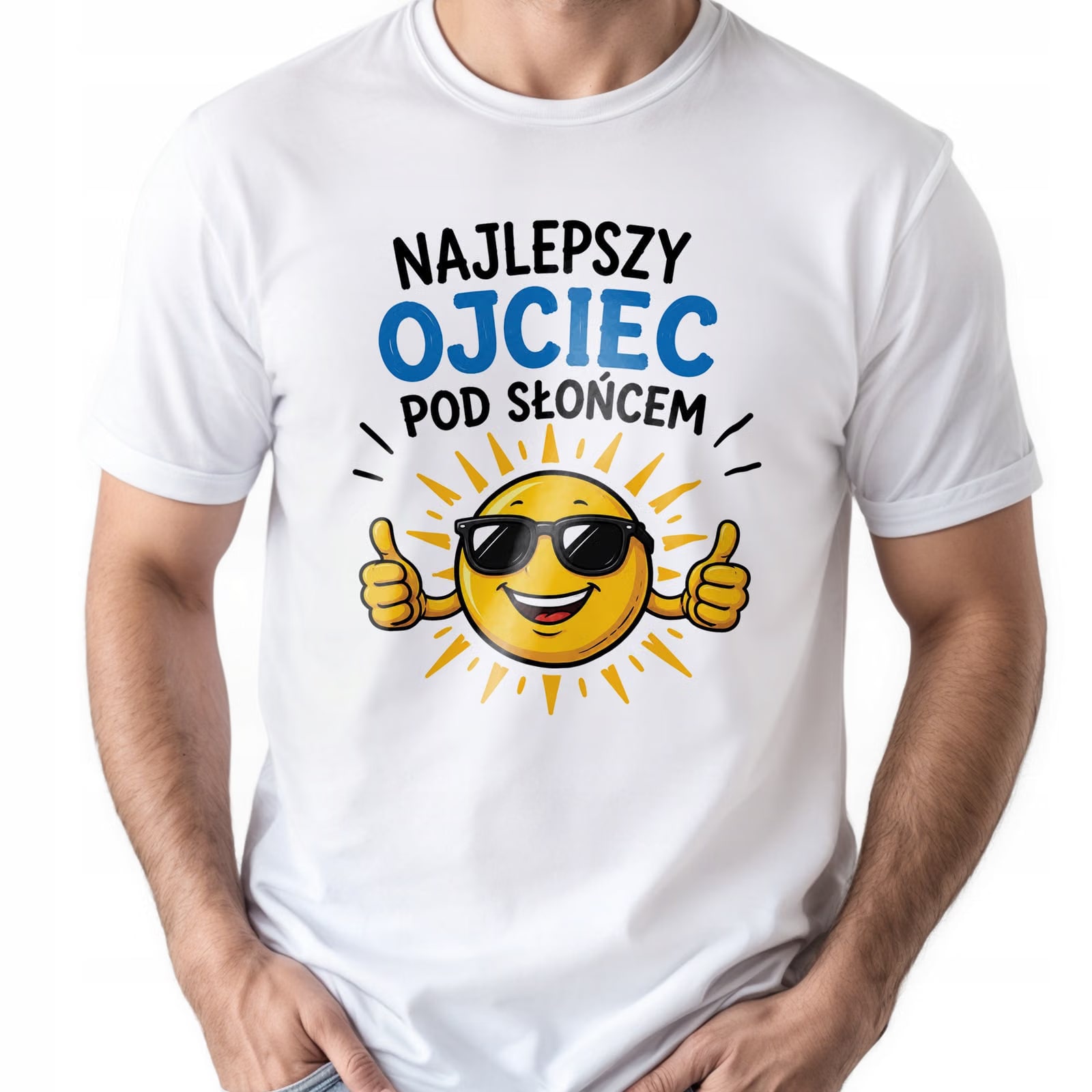 Koszulka biała męska Dzień Ojca upominek dla taty prezent r. 3XL