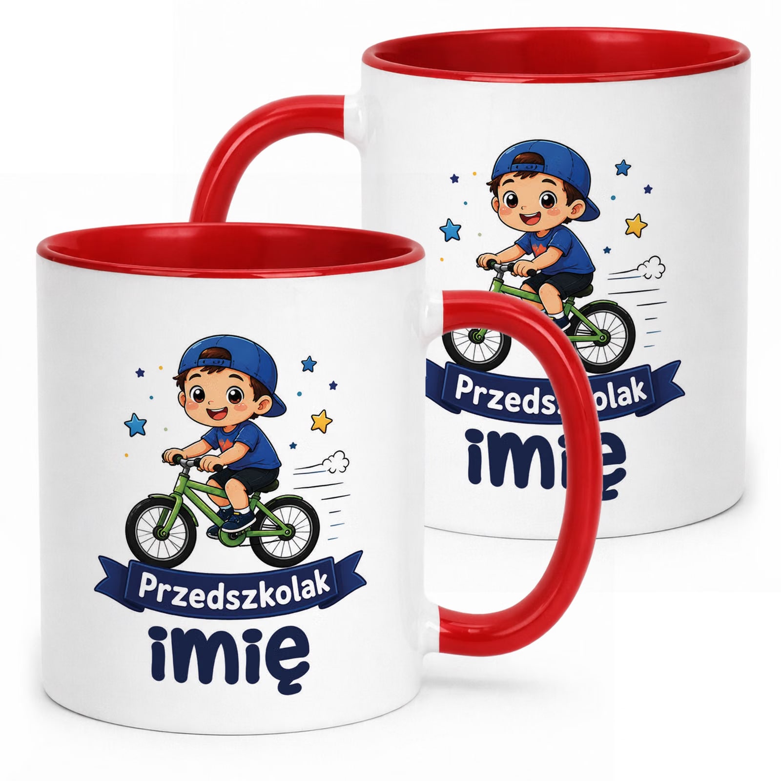 Kubek Czerwony z nadrukiem personalizowany Przedszkolak Szkoła Dla Dzieci