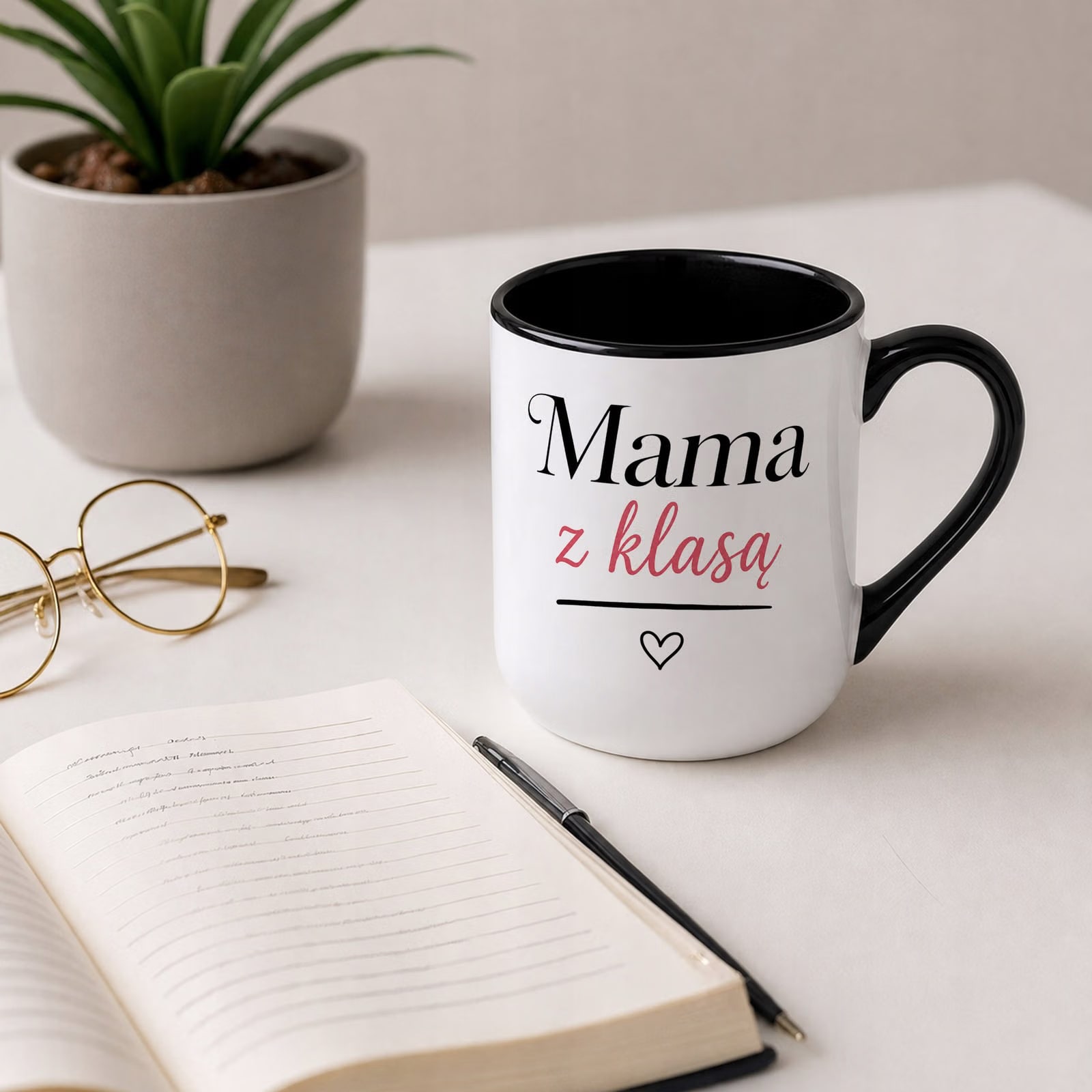 Kubek z nadrukiem Premium Czarny Dla Mamy Dzień Matki Upominek Prezent
