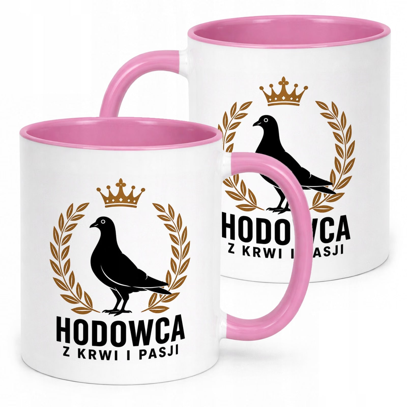 Różowy Kubek z nadrukiem Dla Gołębiarza Hodowcy Gołębi Upominek Prezent