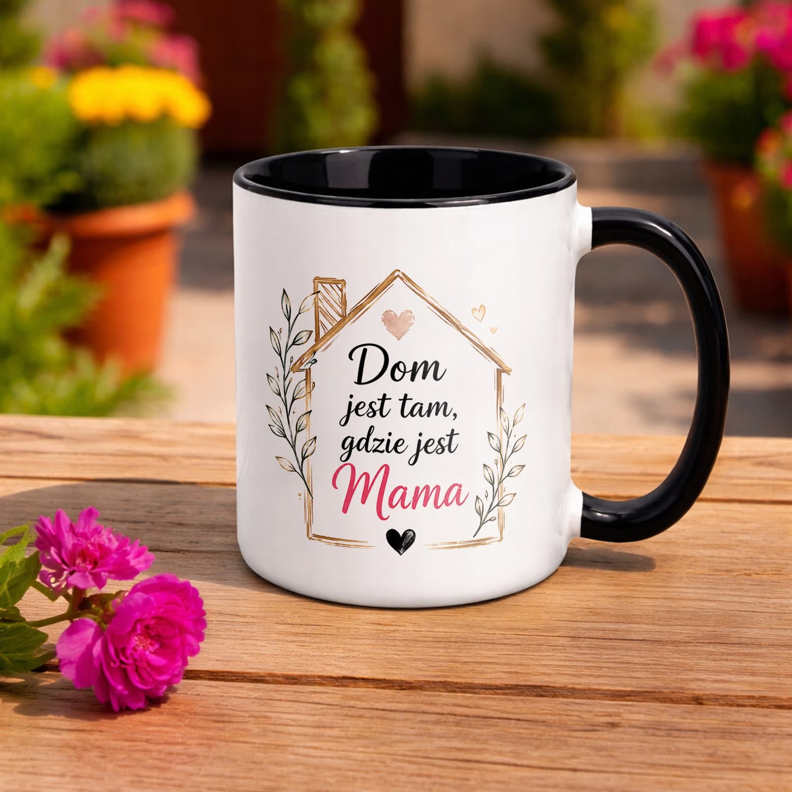 Prezent na Dzień Matki kubek czarny dla mamy oryginalny prezent dla mamy