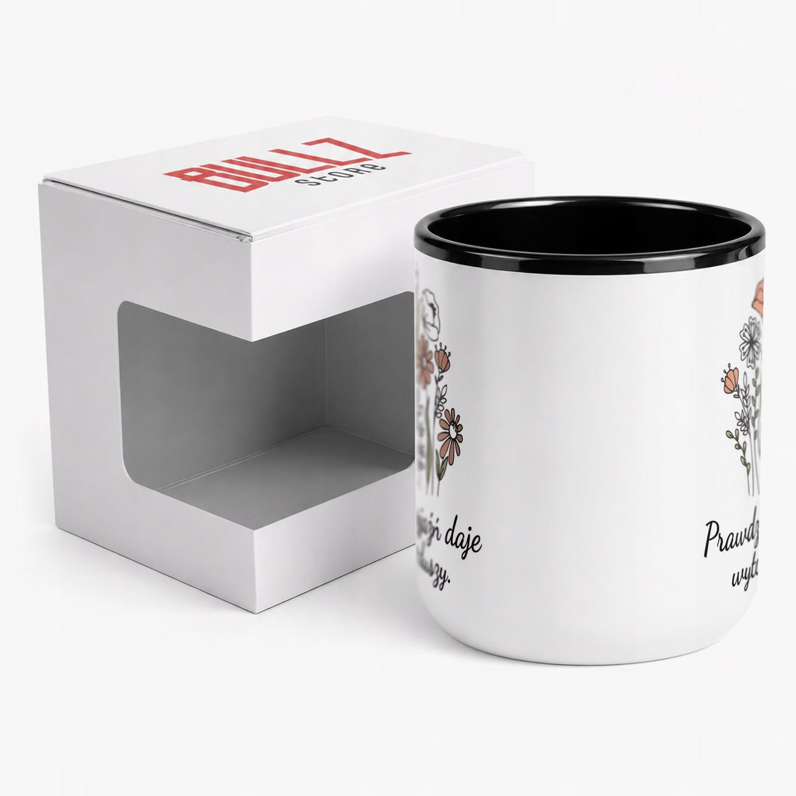 Kubek z nadrukiem Premium Czarny Dla Przyjaciela Prawdziwa Przyjaźń Prezent