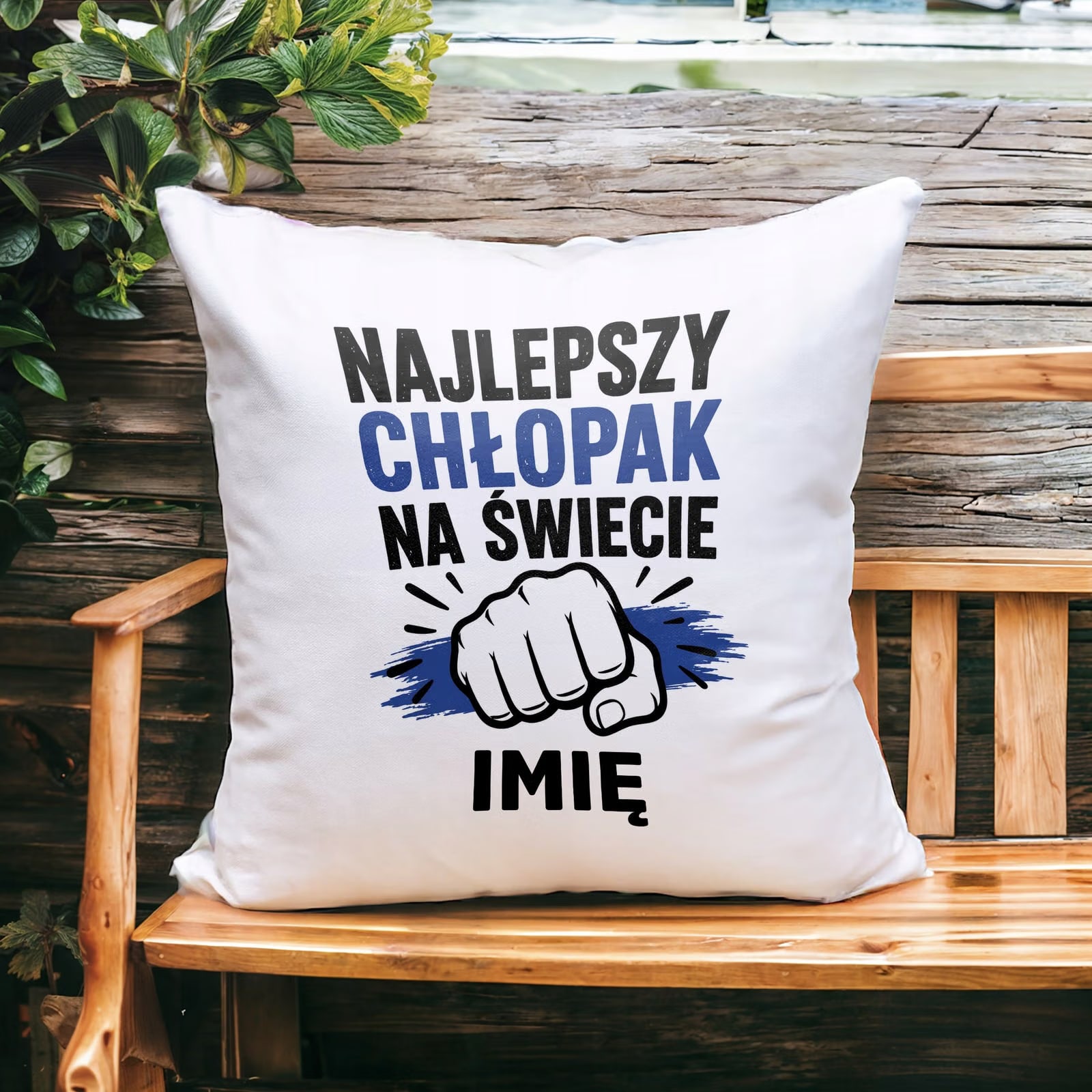Poduszka Jasiek Personalizowana z nadrukiem Dzień Chłopaka 38x38cm Prezent