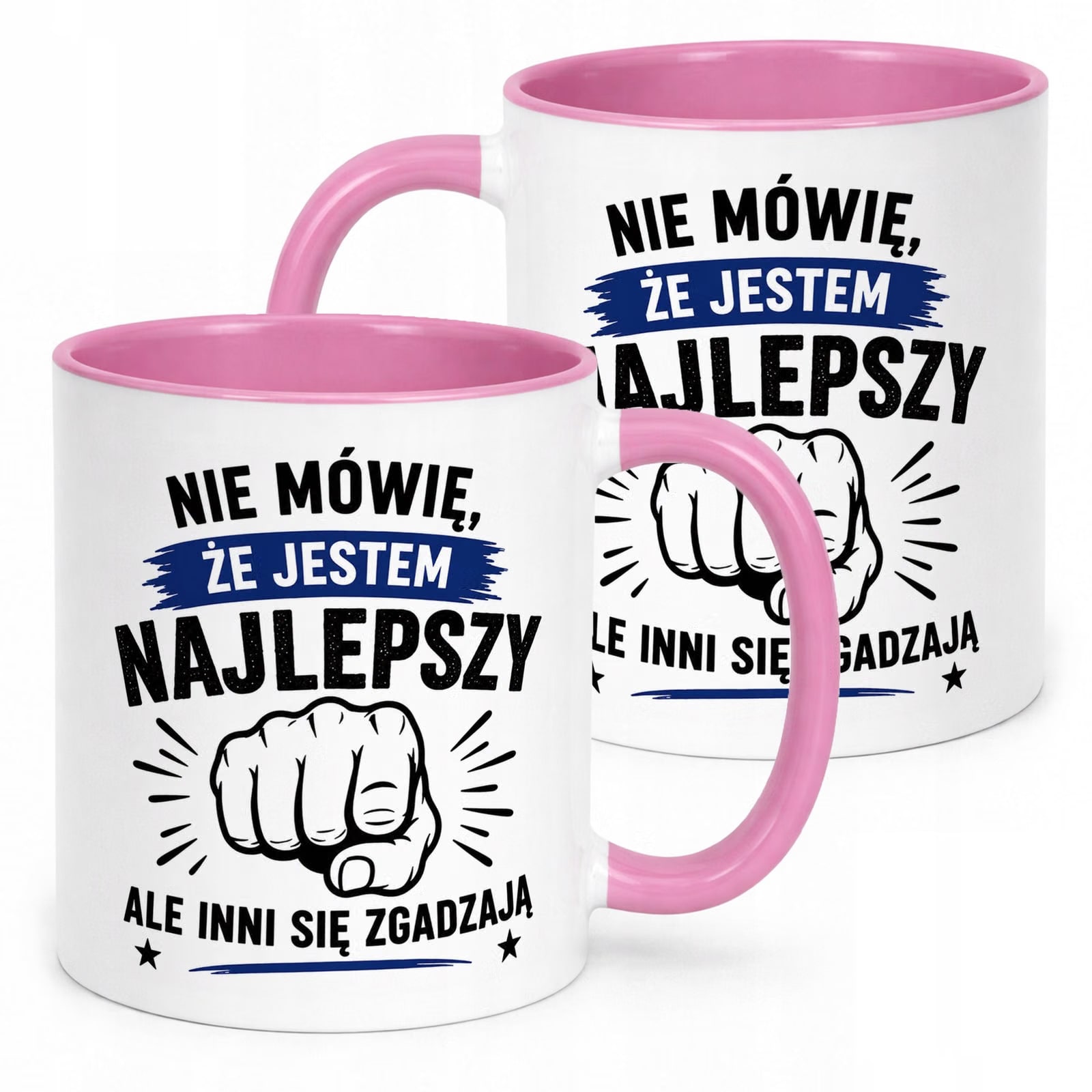 Różowy Kubek z nadrukiem Dzień Chłopaka Mężczyzny Upominek Prezent
