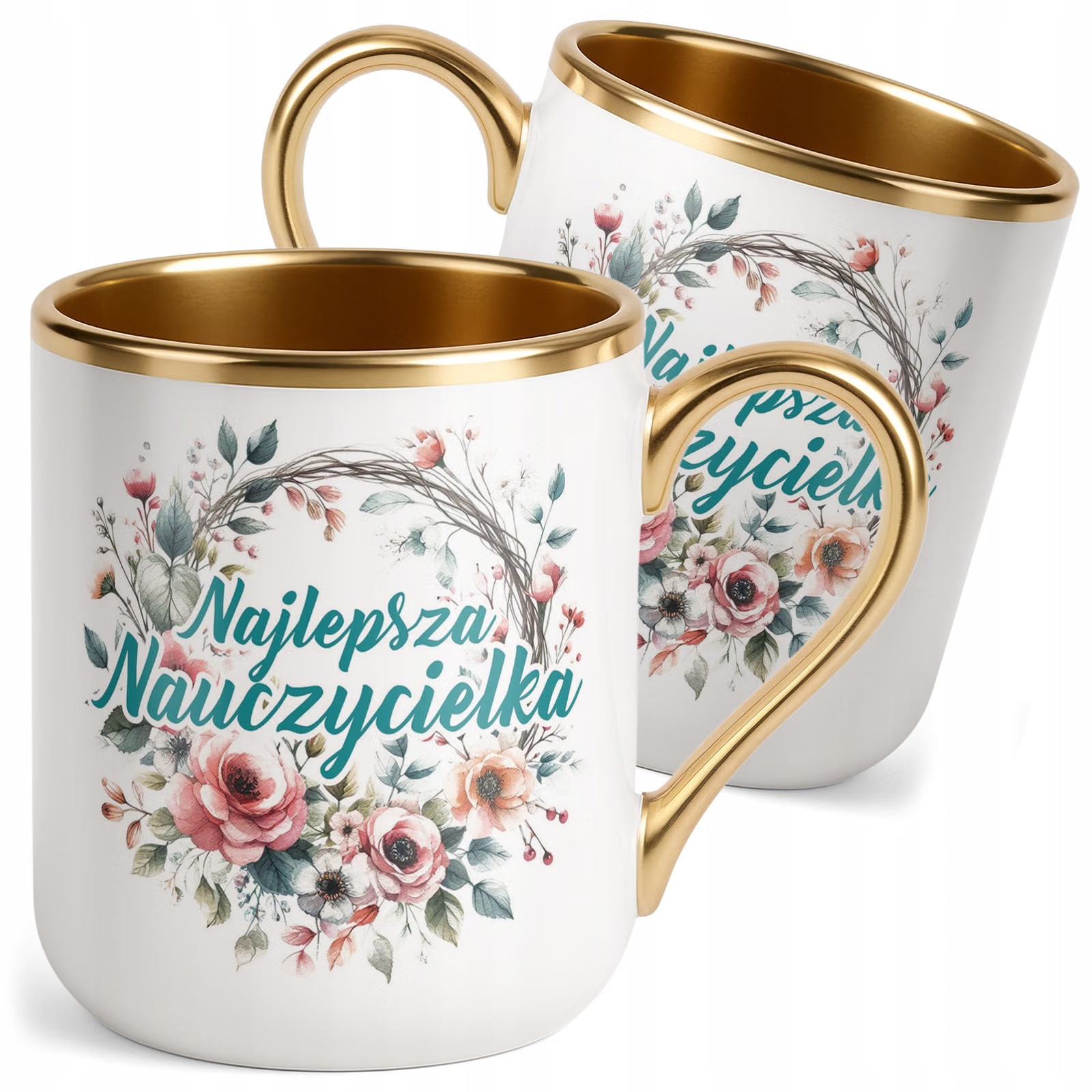 Kubek Premium Złoty Dzień Nauczyciela Dla Nauczycielki Prezent