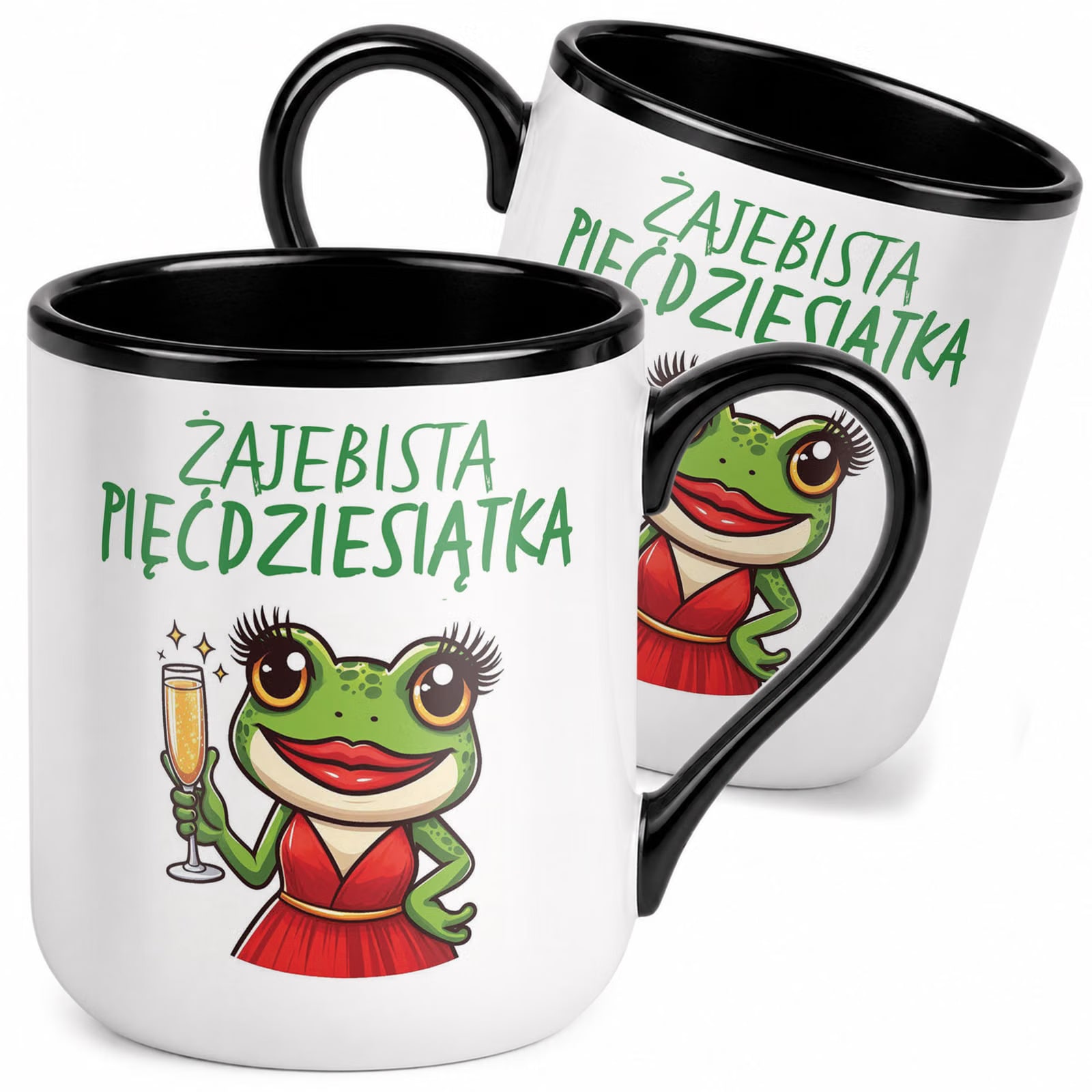 Kubek z nadrukiem Premium Czarny Na 50 Urodziny Upominek Prezent