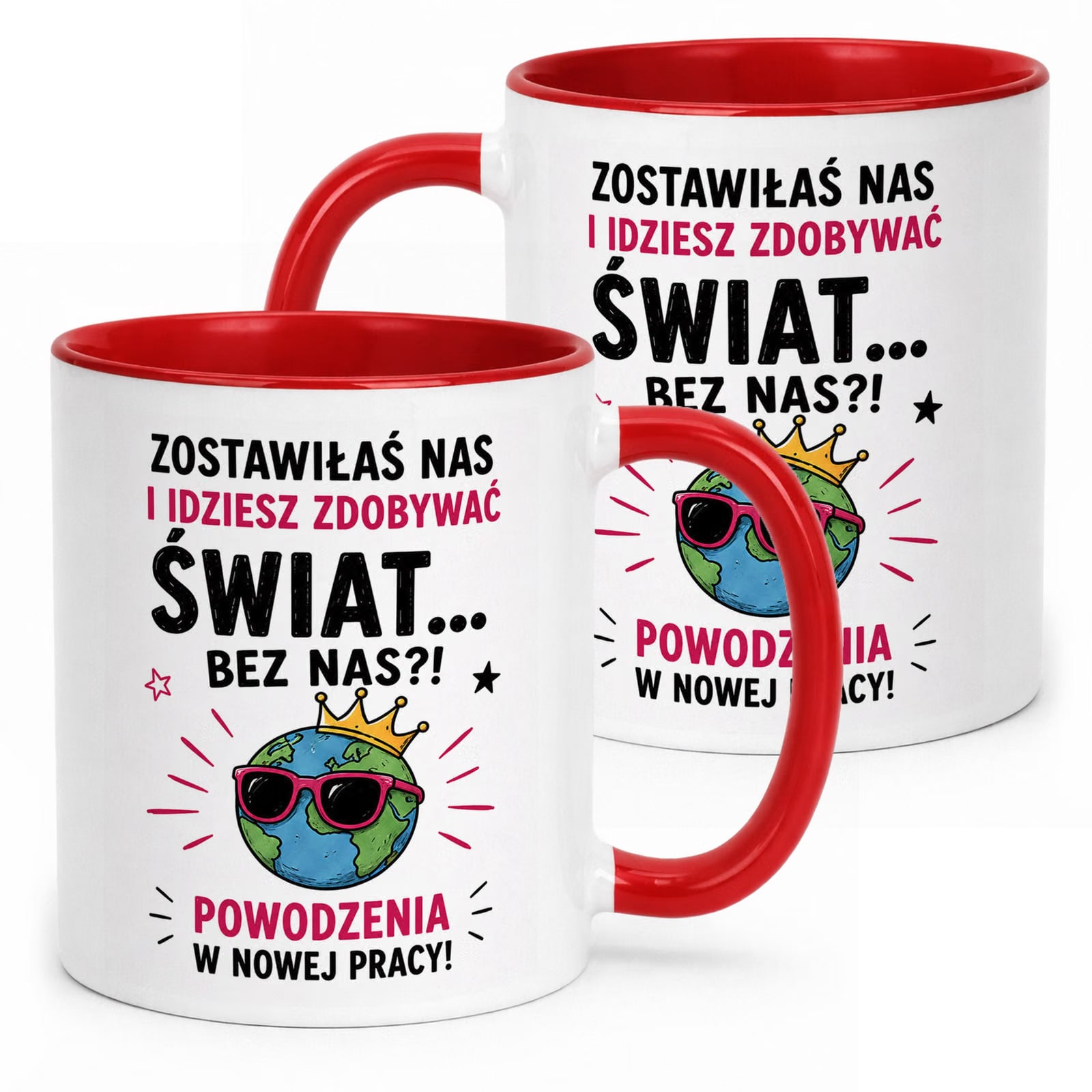 Kubek Czerwony z nadrukiem Pożegnanie Odejście z Pracy Dla Koleżanki