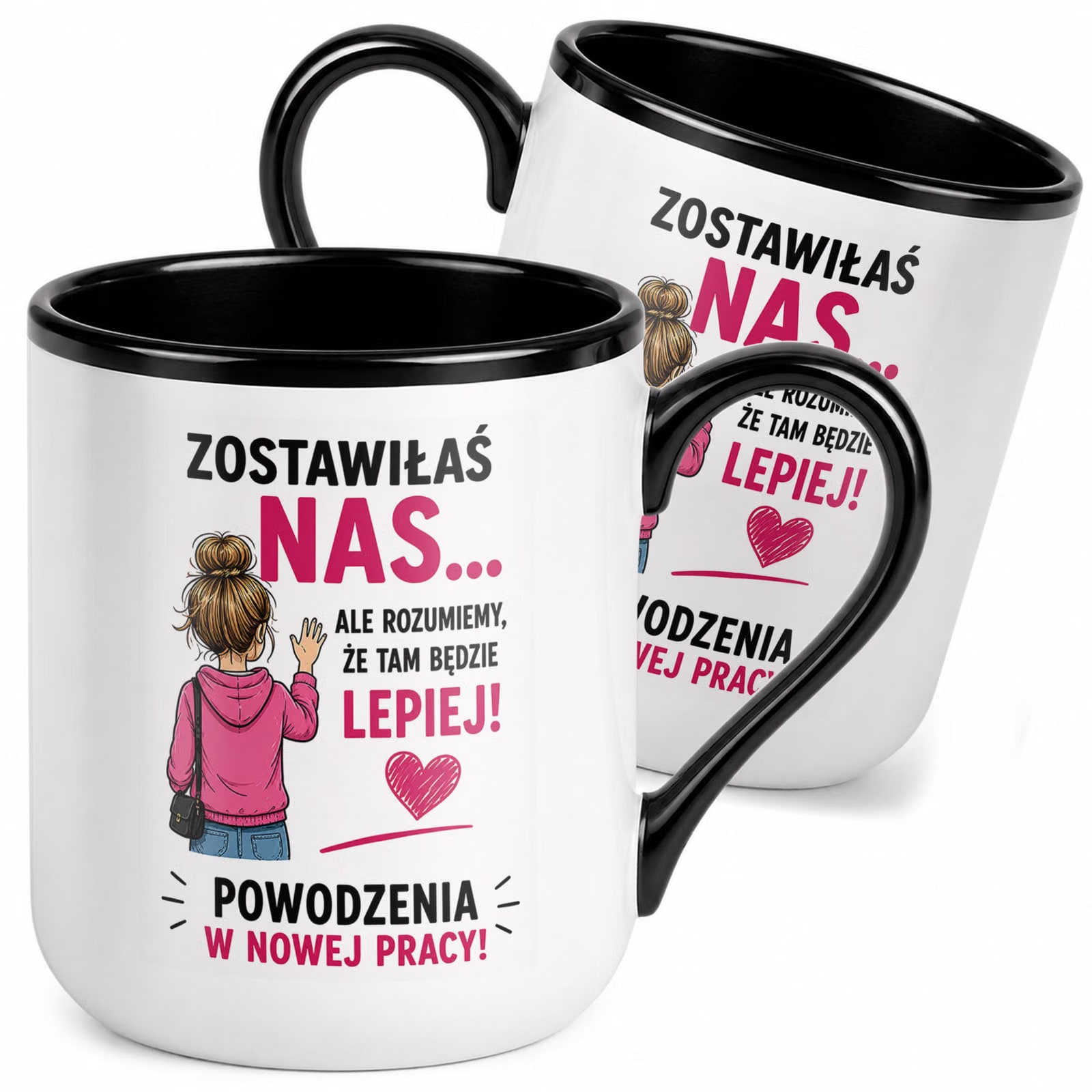 Kubek z nadrukiem Premium Czarny Pożegnanie Odejście z Pracy Prezent