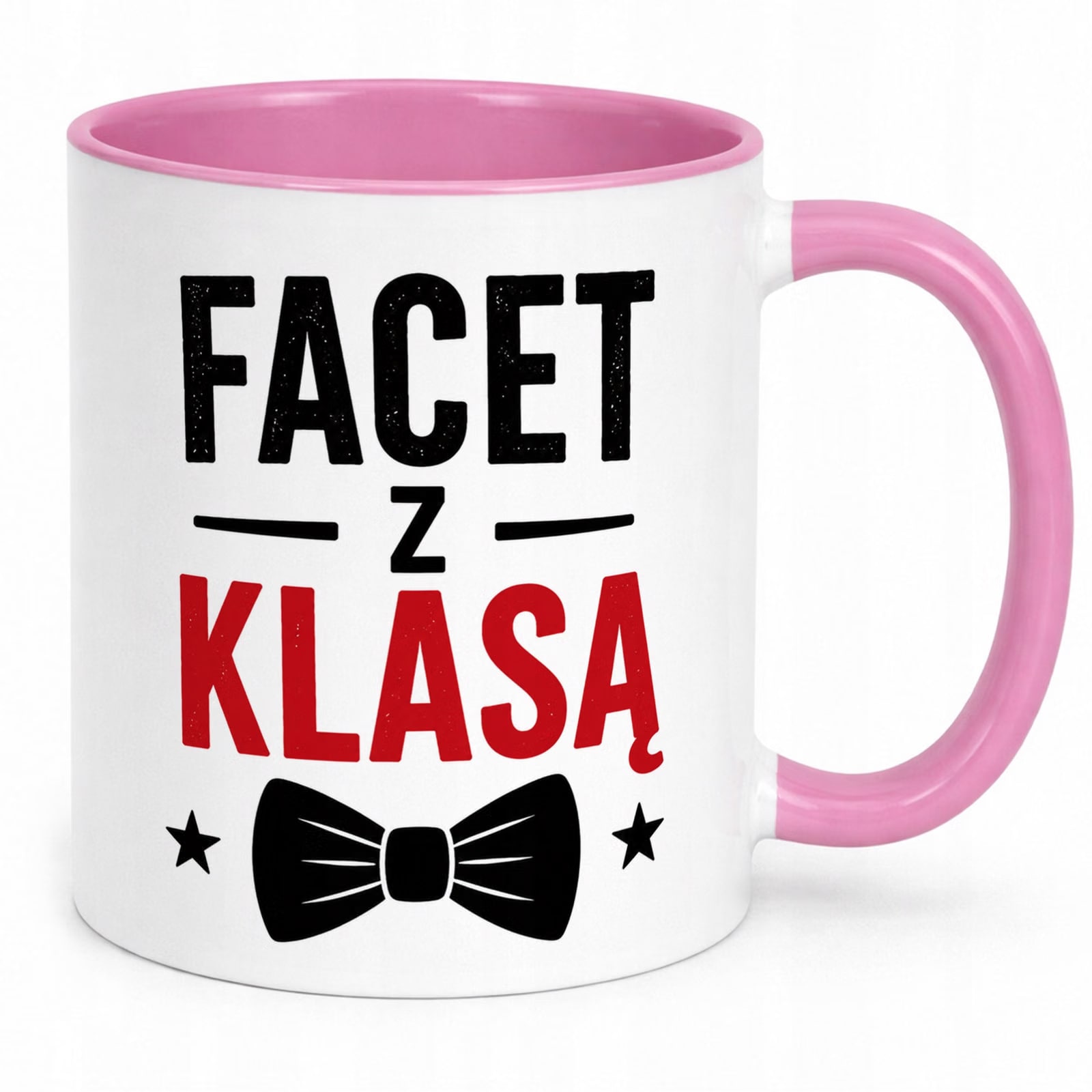 Różowy Kubek z nadrukiem Dzień Chłopaka Mężczyzny Upominek Prezent