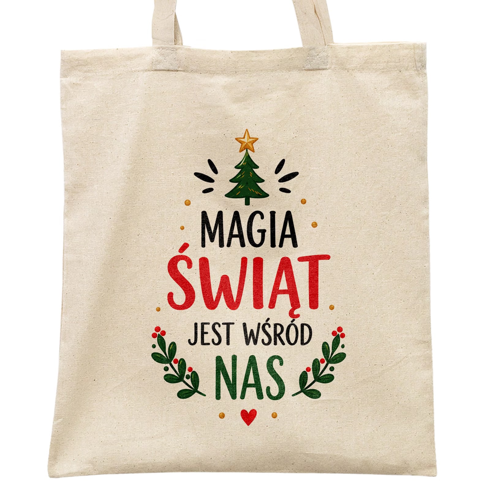 Torba shopper bawełniana święta boże narodzenie z nadrukiem prezent