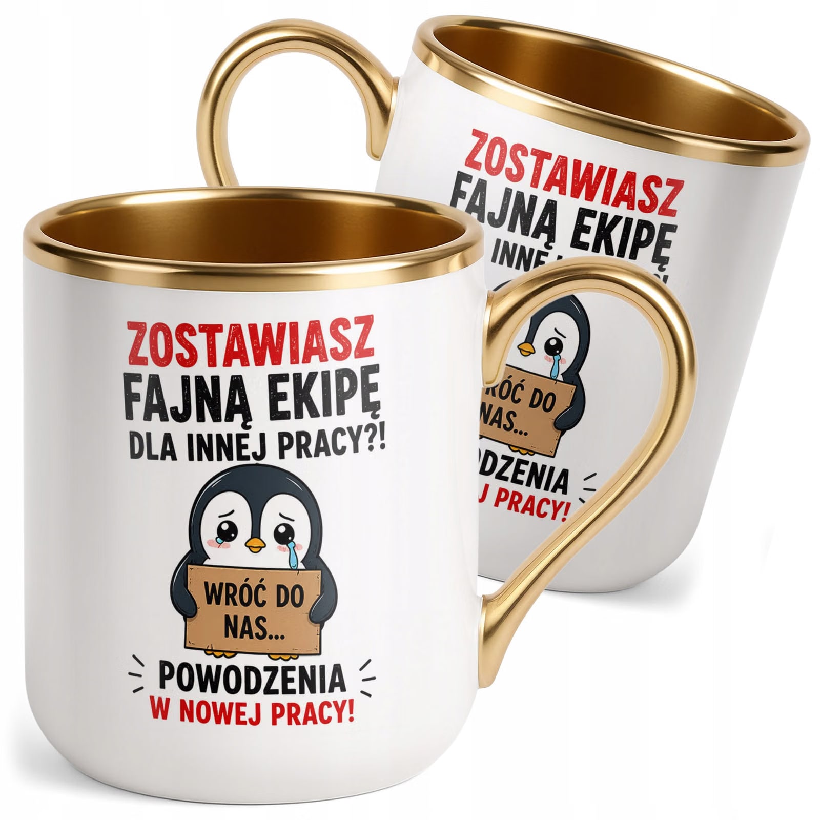 Kubek z nadrukiem Premium Złoty Pożegnanie Odejście z Pracy