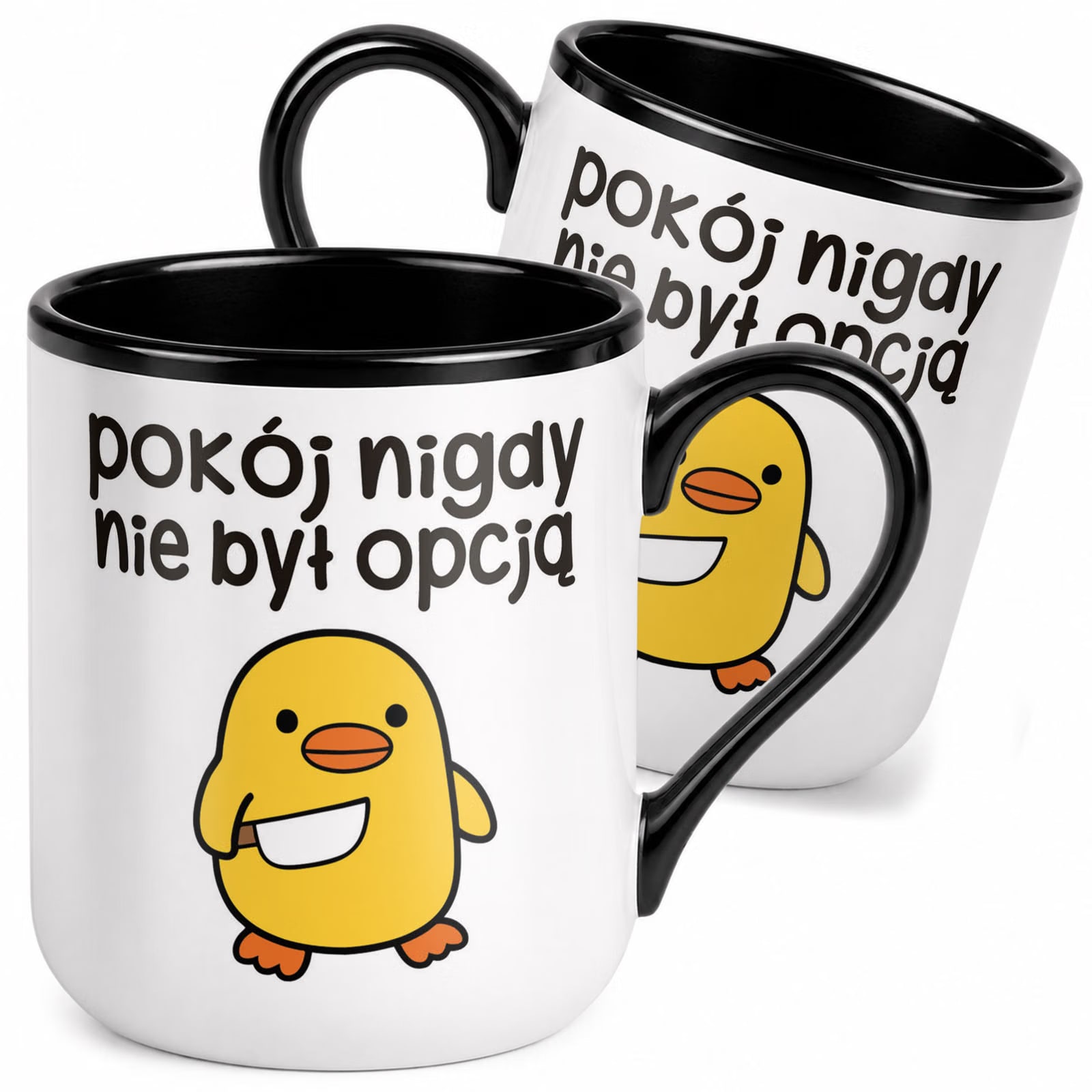 Kubek z nadrukiem Premium Czarny Pokój Nigdy Nie Był Opcją Upominek Prezent