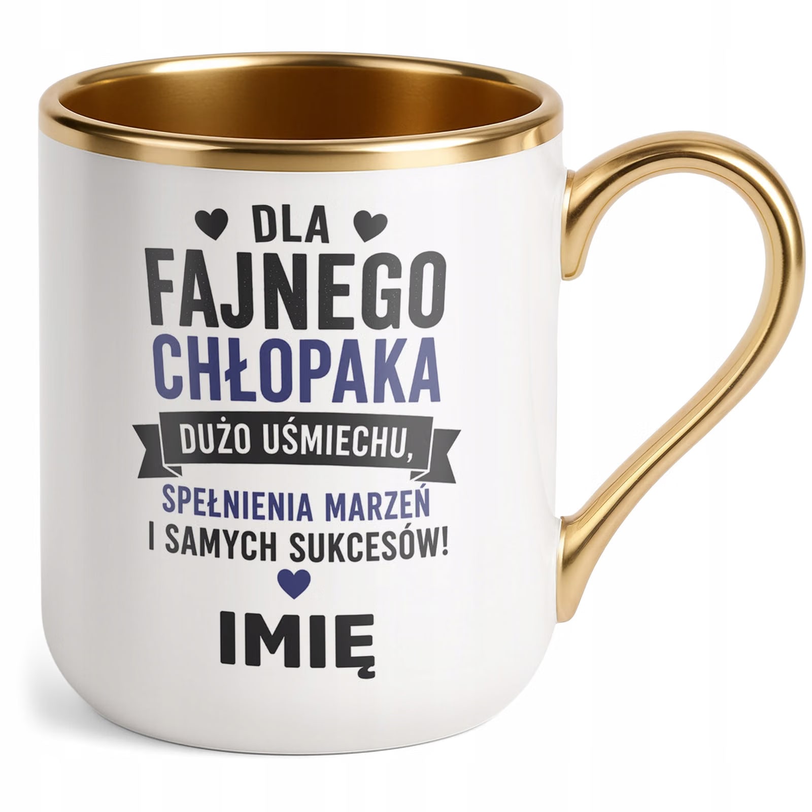 Kubek personalizowany z nadrukiem Premium Złoty Dzień Chłopaka
