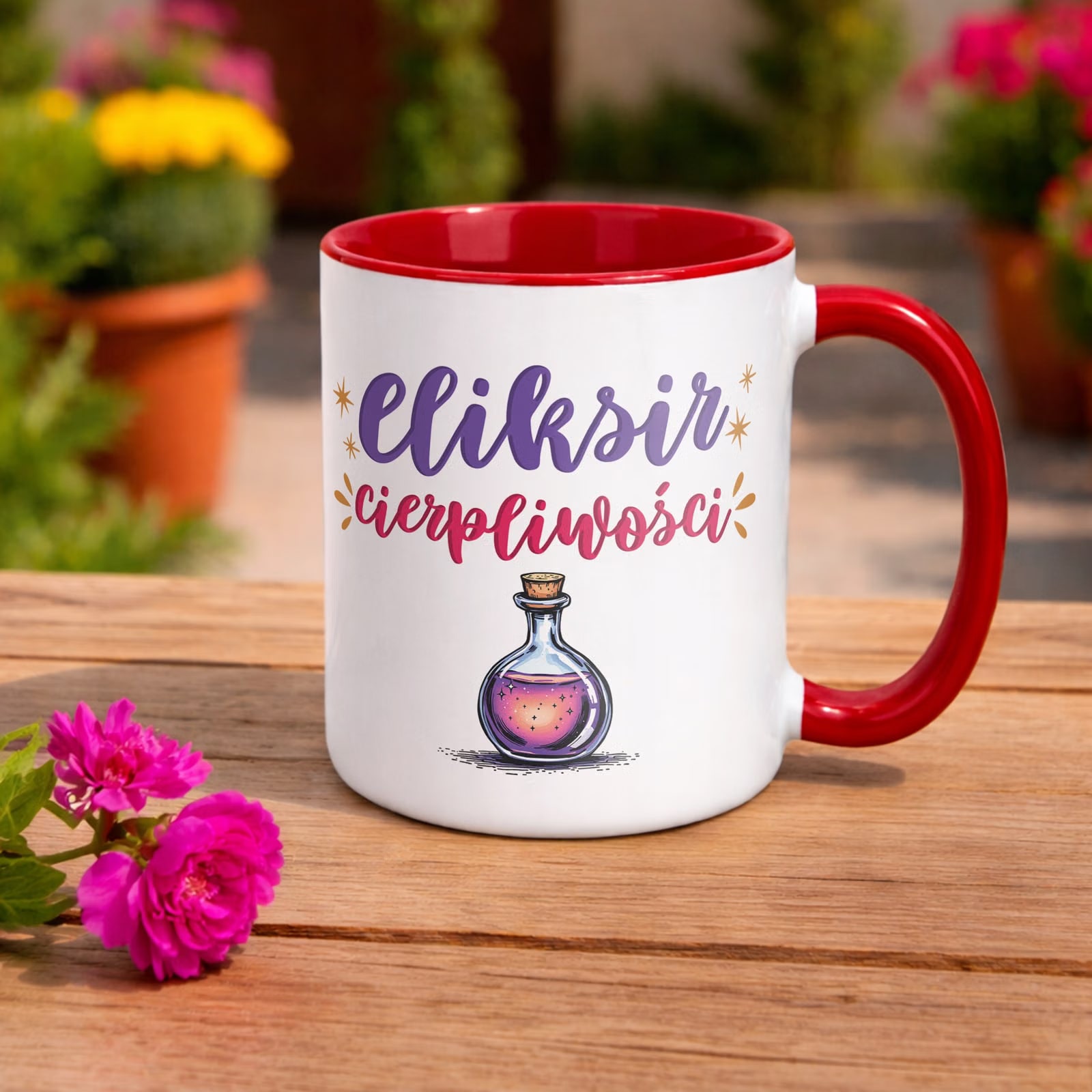 Kubek Czerwony Eliksir Cierpliwości Prezent Upominek