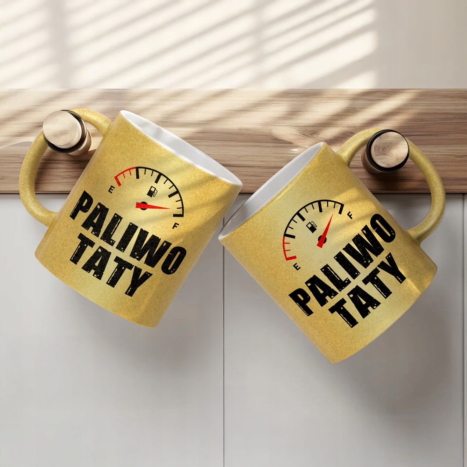 Złoty kubek brokatowy Dzień Ojca Dla Taty Paliwo Taty Prezent
