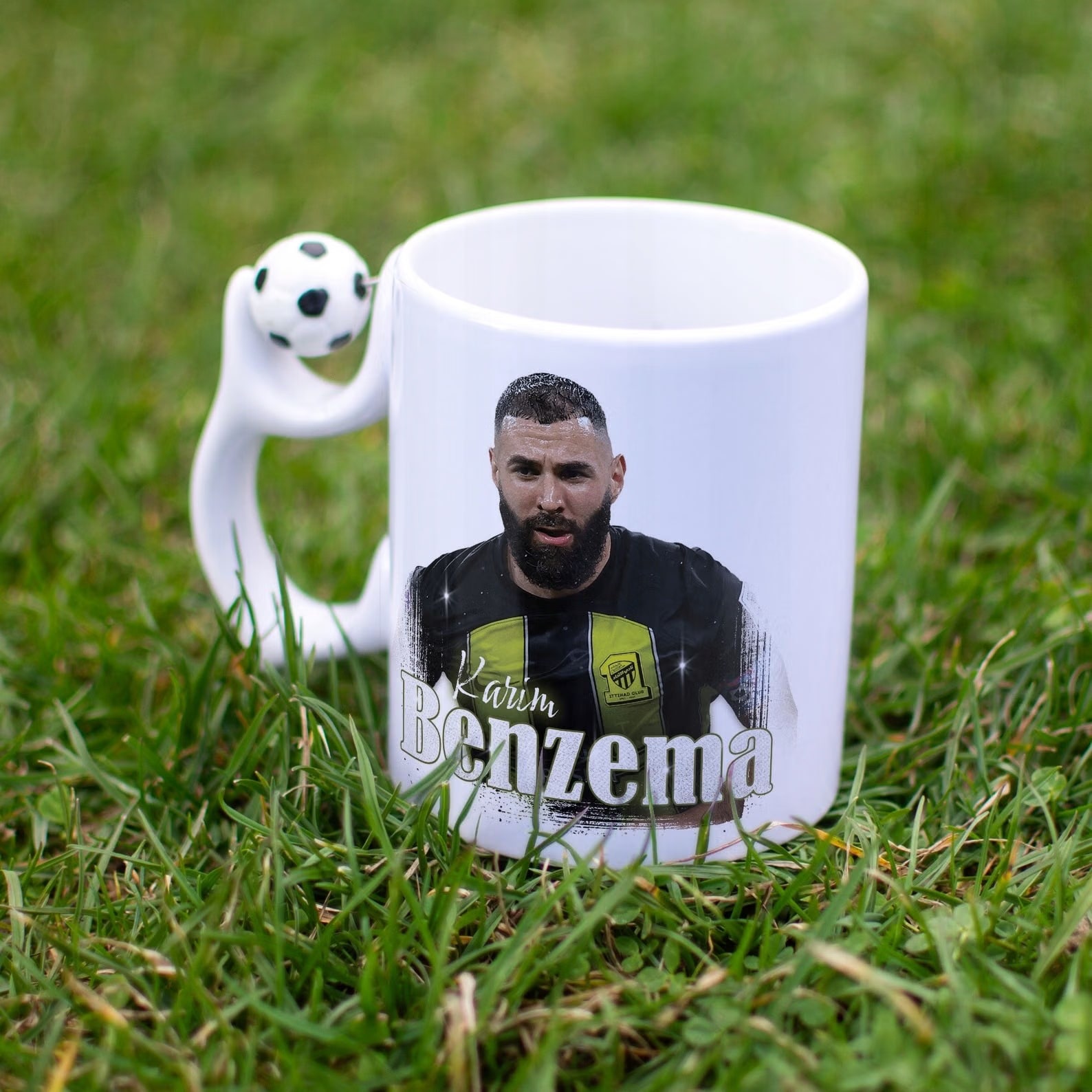 Zestaw Kubek Piłkarski + Podkładka pod mysz Karim Benzema Al-Ittihad