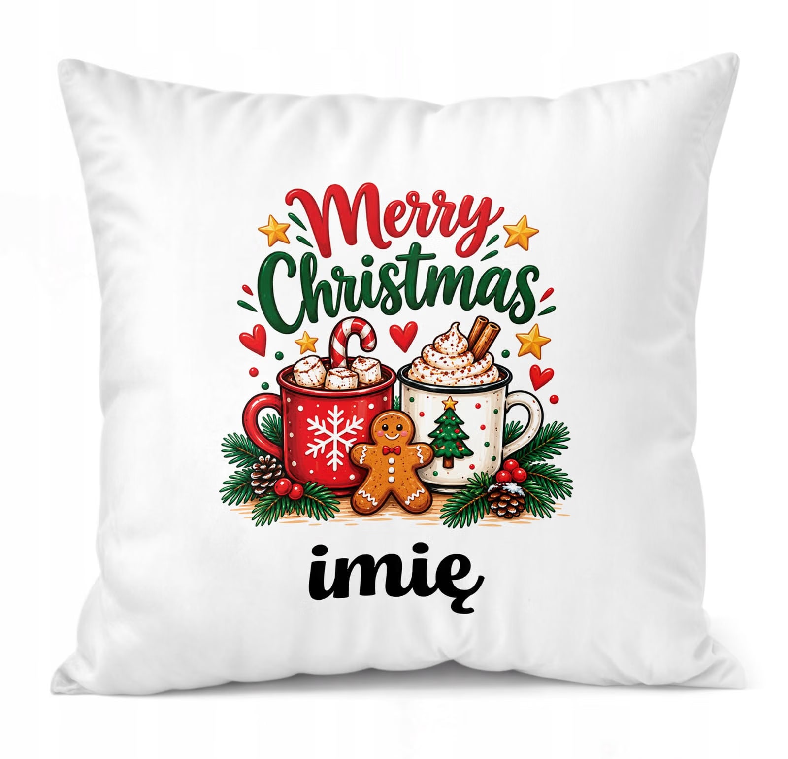Poduszka Personalizowana 38x38cm z Nadrukiem Świąteczna Mikołajki Prezent