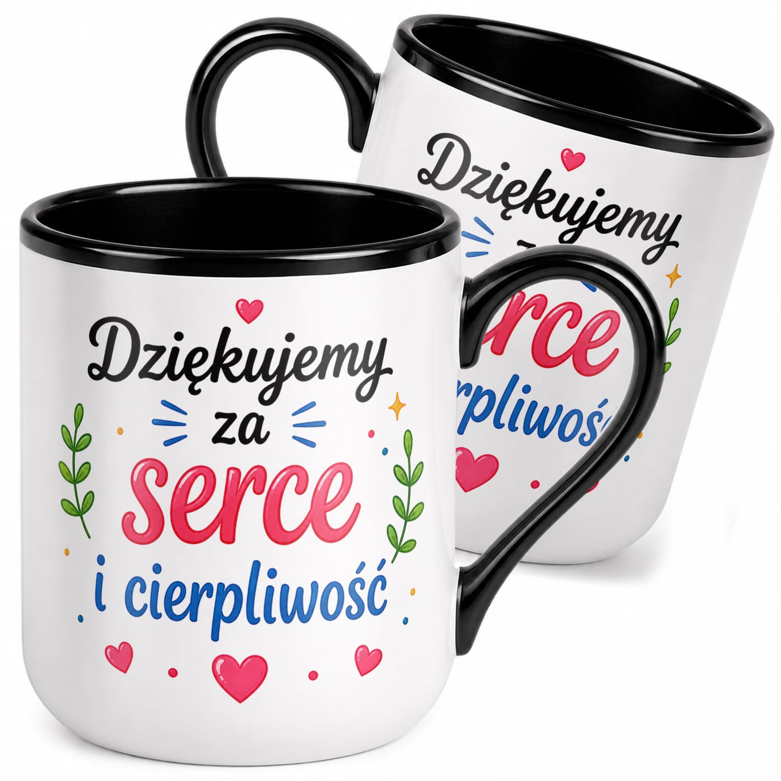 Kubek z nadrukiem Premium Czarny Dzień Nauczyciela Upominek Prezent