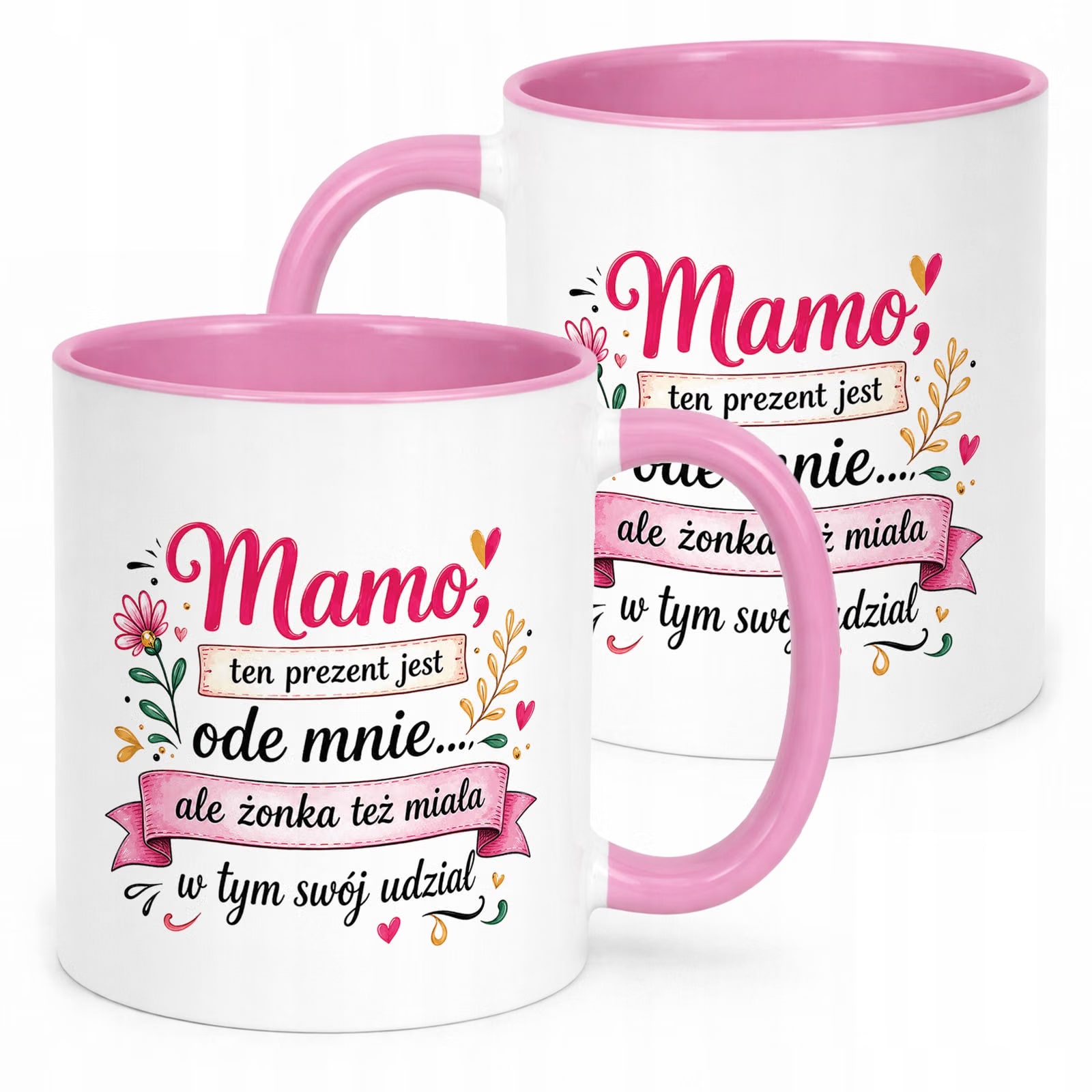 Dzień Matki prezent dla mamy kubek różowy uroczy upominek dla mamy dobry
