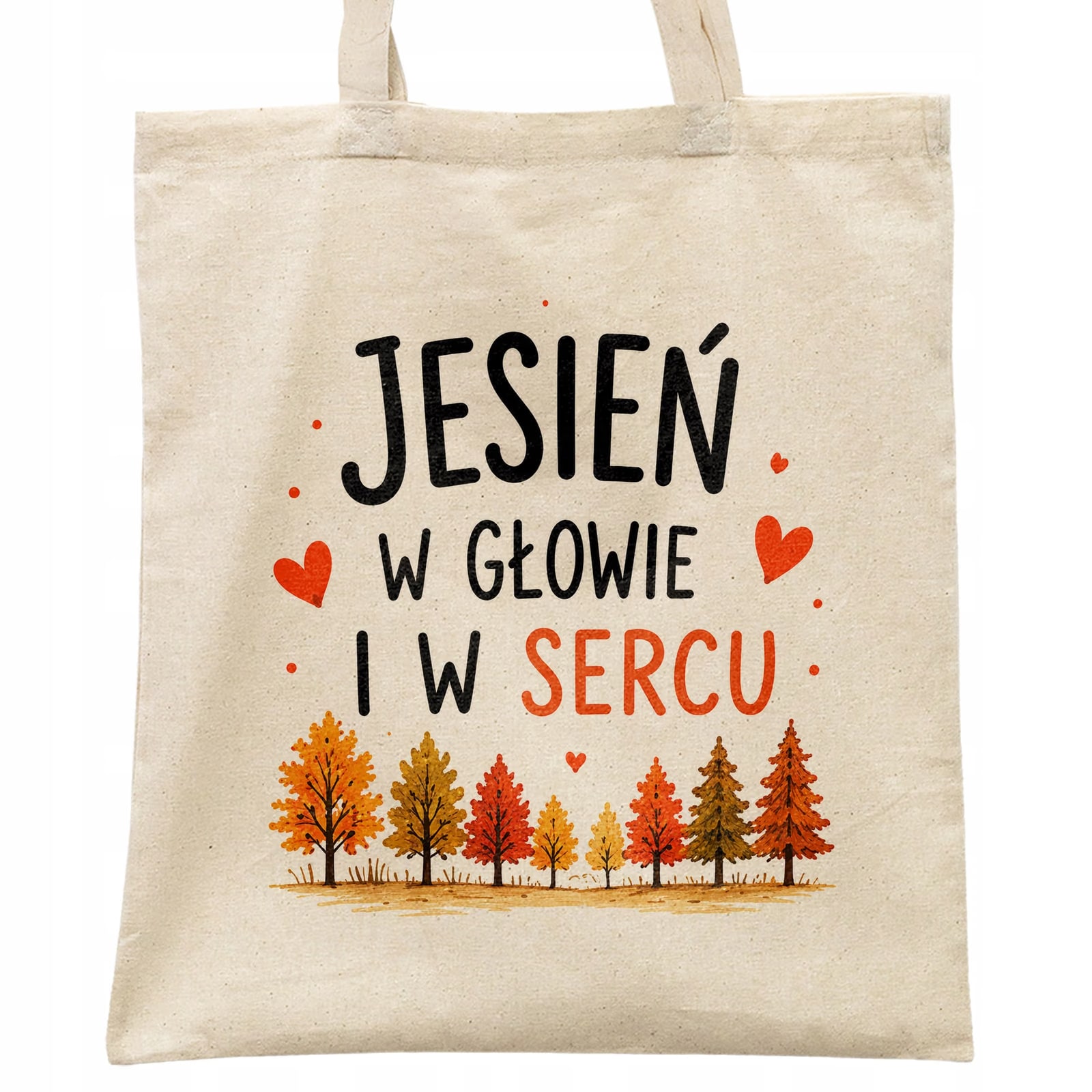 Torba shopper bawełniana jesień jesienna na zakupy z nadrukiem
