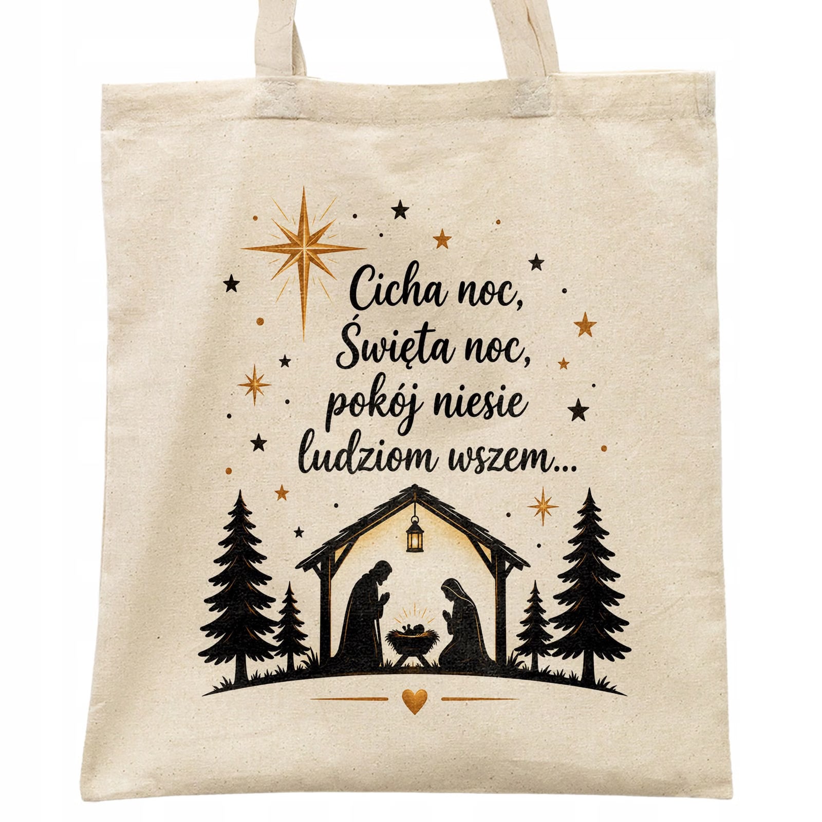 Torba shopper bawełniana święta boże narodzenie z nadrukiem prezent
