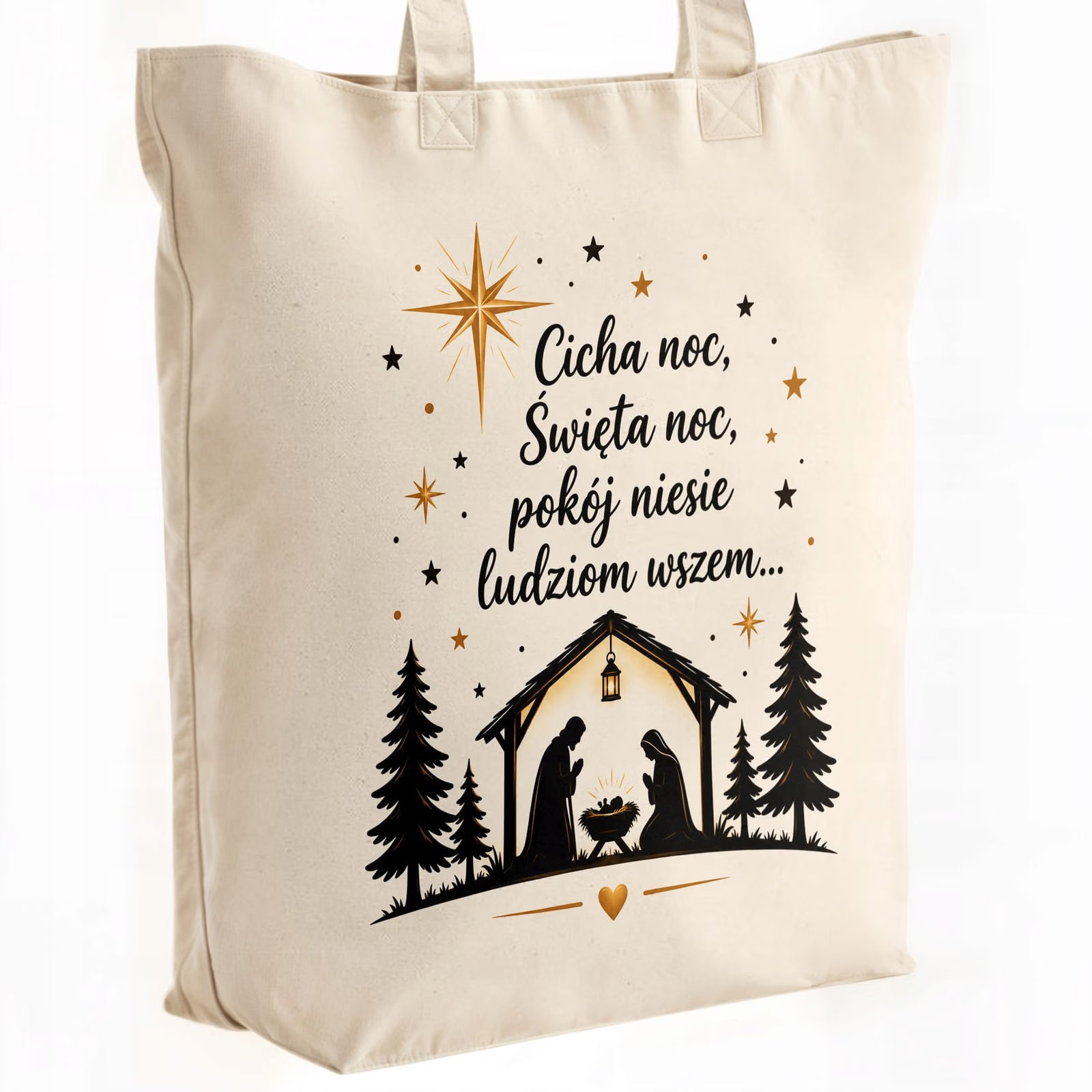 Torba shopper bawełniana premium święta boże narodzenie z nadrukiem