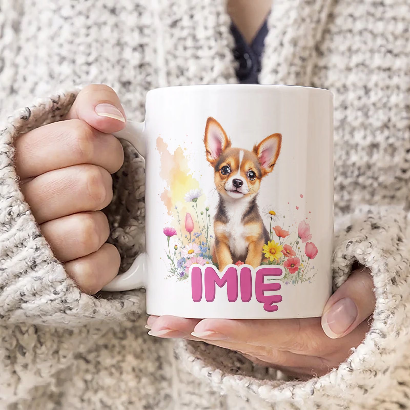 Kubek ceramiczny personalizowany Pies Piesek Zwierzak Słodki Dla Dzieci