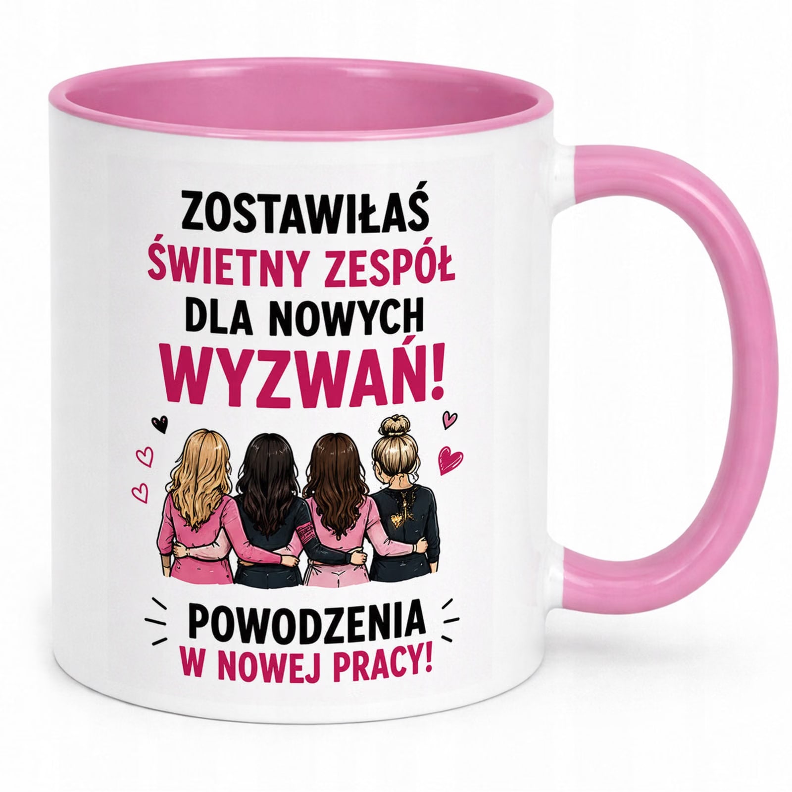 Kubek Różowy z nadrukiem Pożegnanie Odejście z Pracy Dla Koleżanki