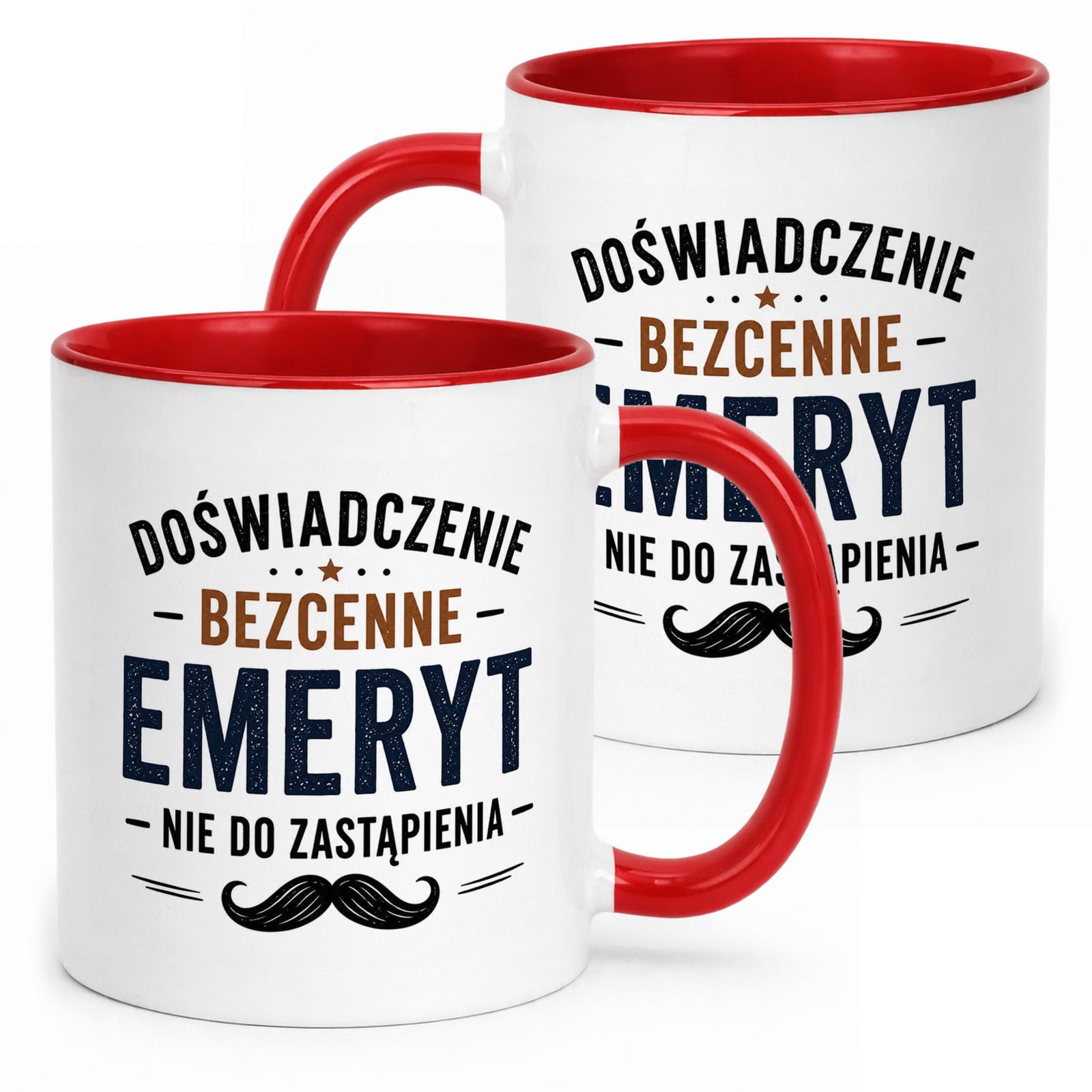 Kubek Czerwony z nadrukiem Emerytura Dla Emeryta Upominek Prezent