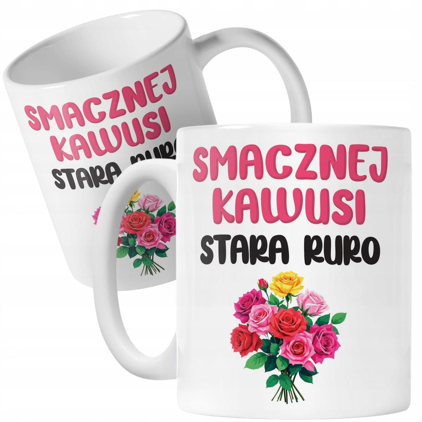 Kubek ceramiczny Smacznej Kawusi Stara Ruro Śmieszny Zabawny Prezent