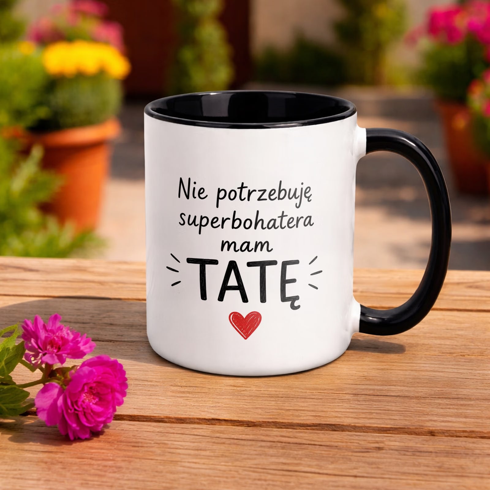 Kubek Czarny upominek na Dzień Ojca prezent dla taty
