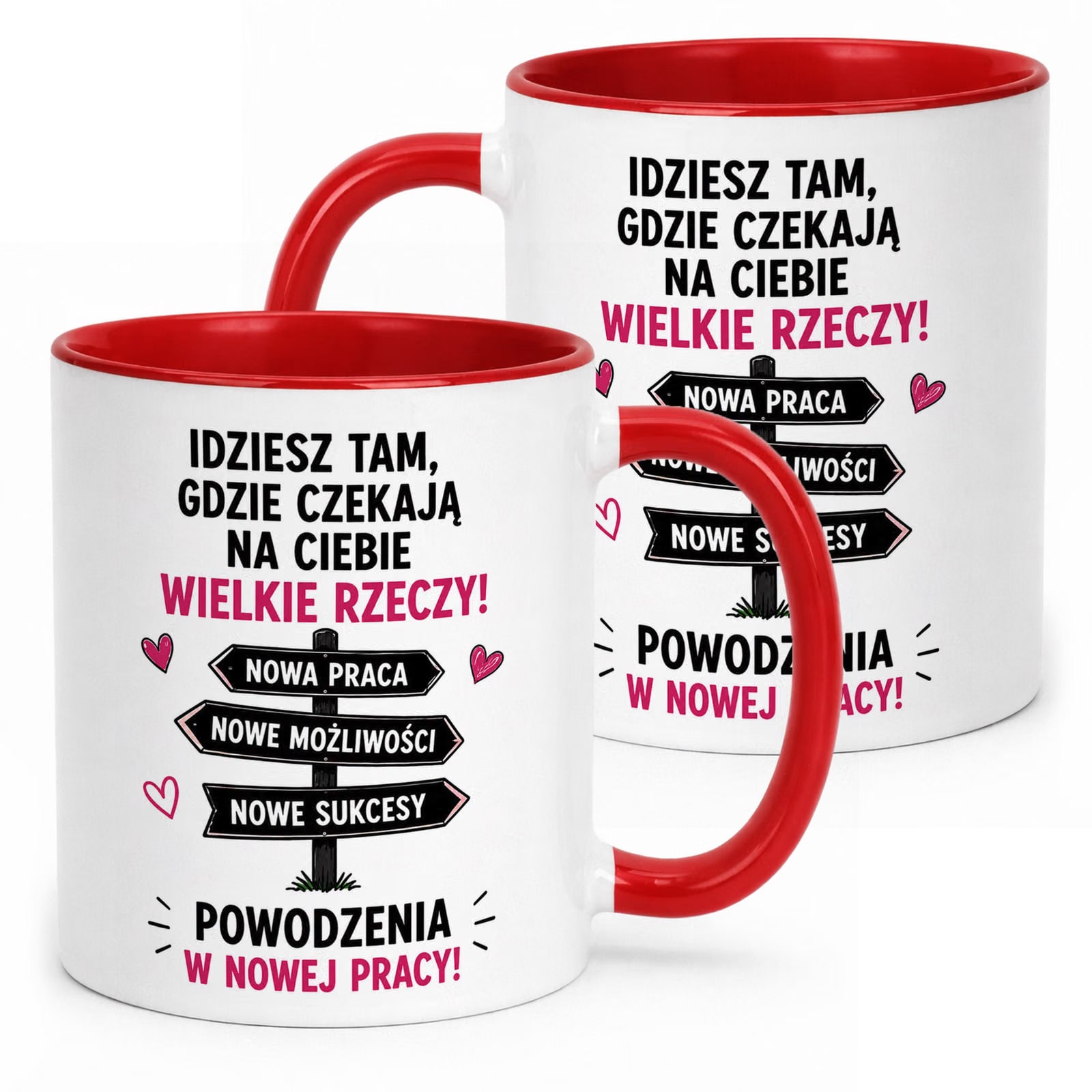 Kubek Czerwony z nadrukiem Pożegnanie Odejście z Pracy Dla Koleżanki