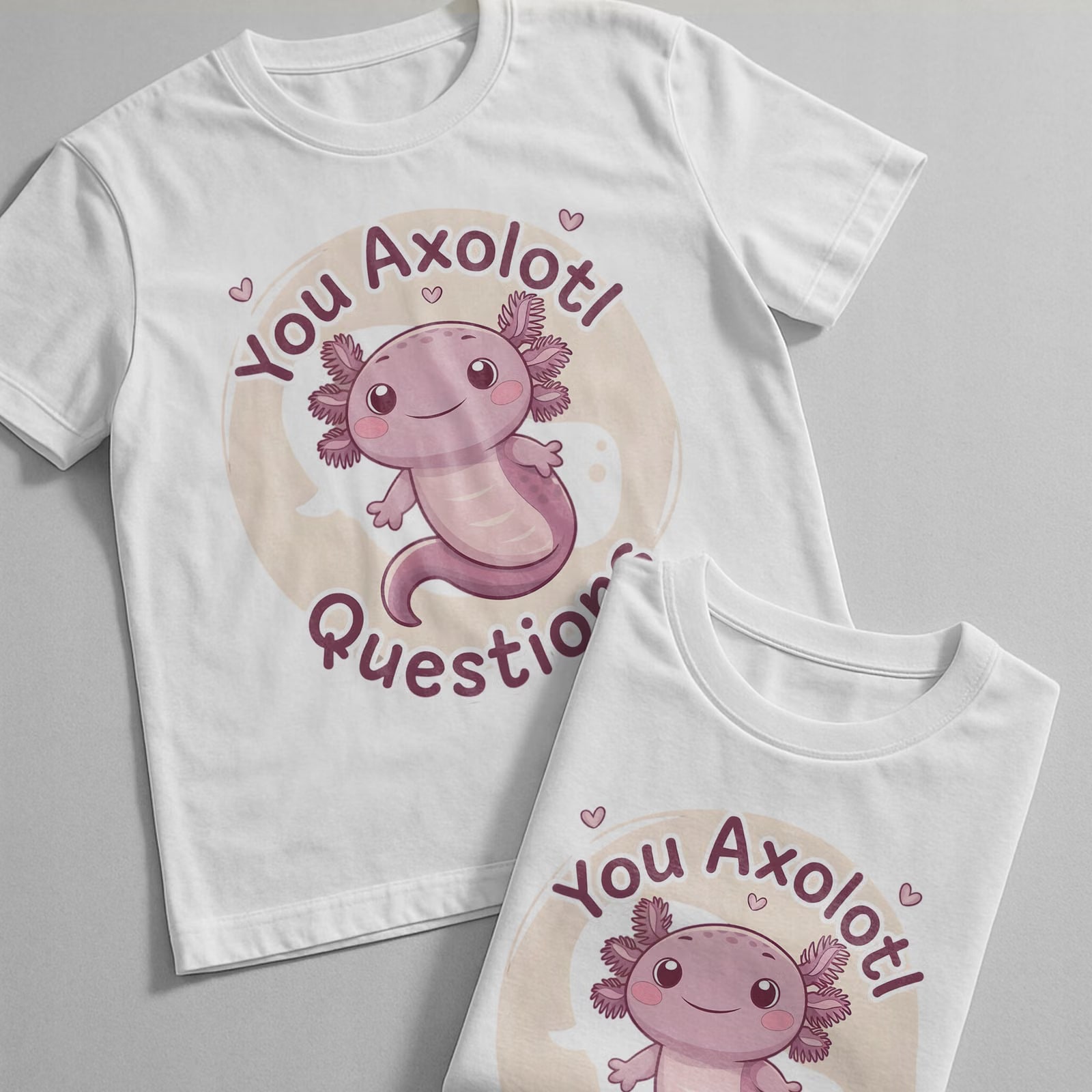 T-shirt dziecięcy biały Aksolotl Axolotl Różowy Uśmiech Gra r. 116