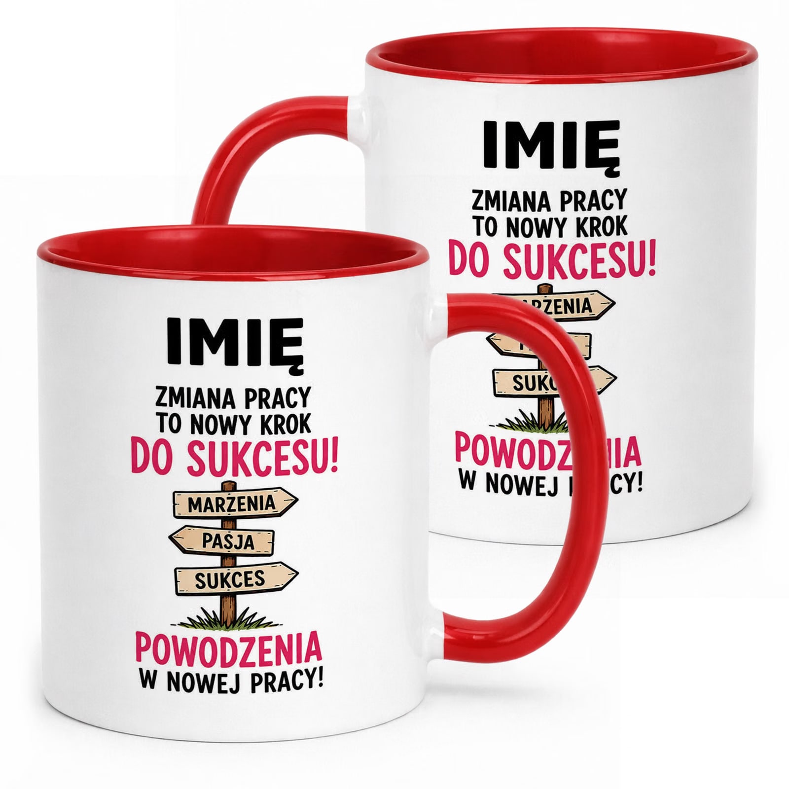 Kubek Czerwony Personalizowany z Nadrukiem Pożegnanie Odejście z Pracy