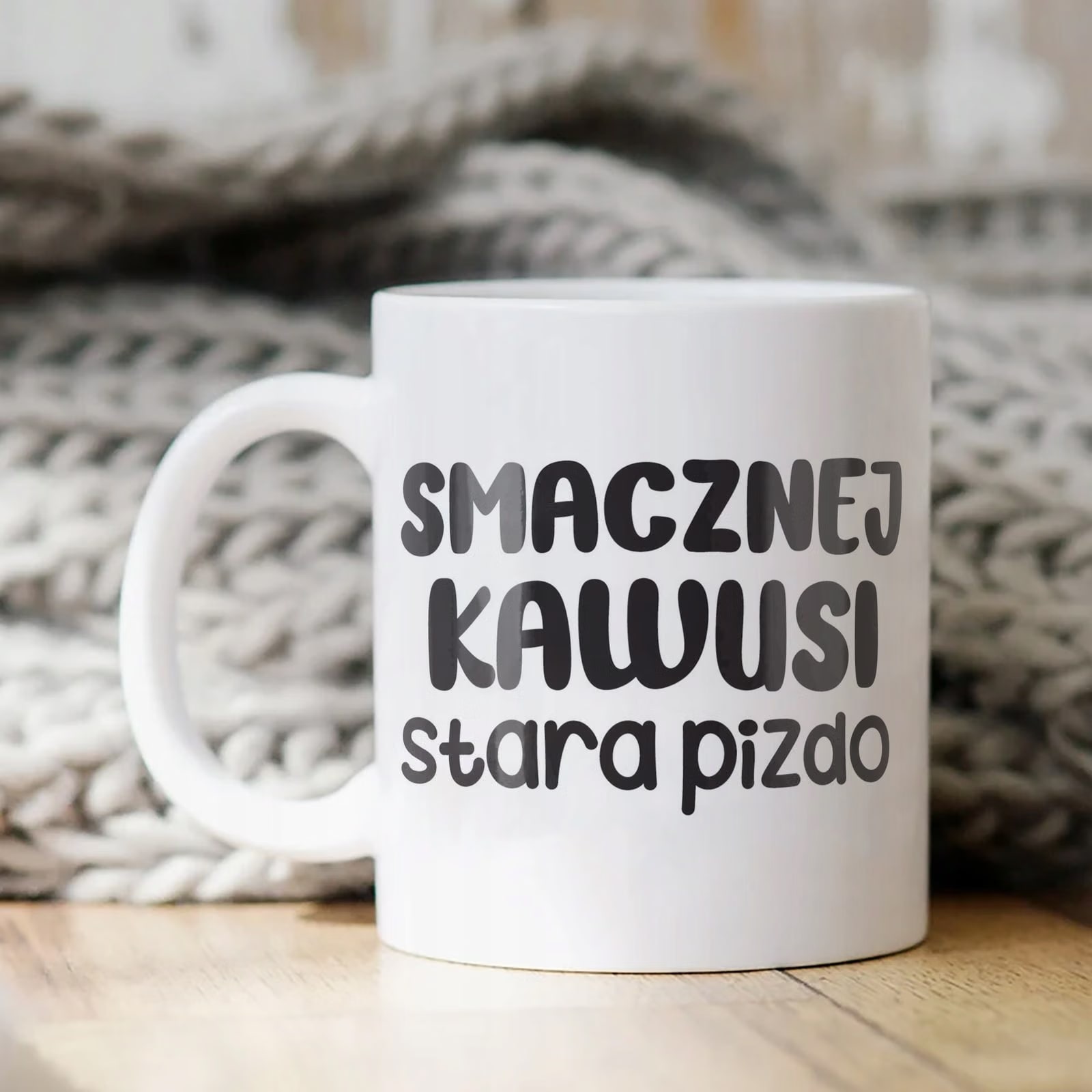 Kubek ceramiczny Smacznej Kawusi Stara Piz*o Śmieszny Zabawny Prezent