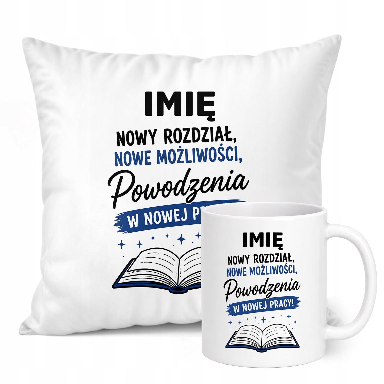 Zestaw Personalizowany Kubek Biały Poduszka Odejście z Pracy Prezent