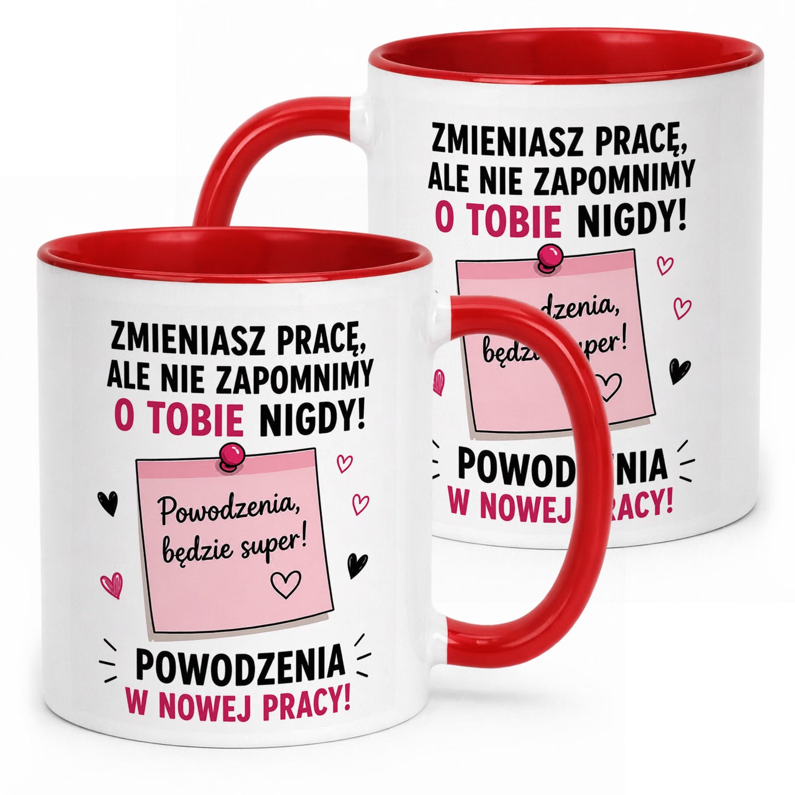 Kubek Czerwony z nadrukiem Pożegnanie Odejście z Pracy Dla Koleżanki