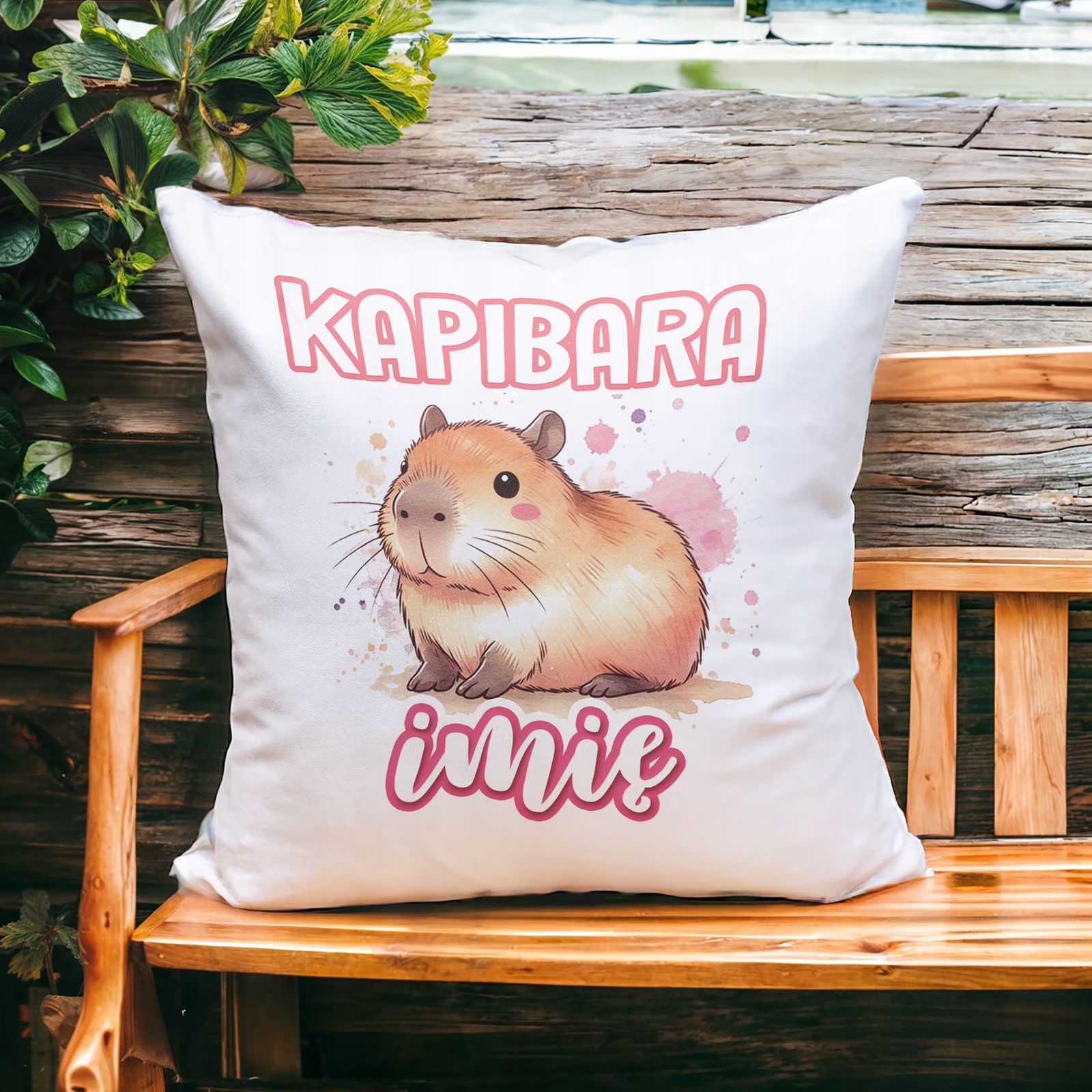 Poduszka 38x38cm Personalizowana Kapibara Capybara Zwierzak Dla Dzieci