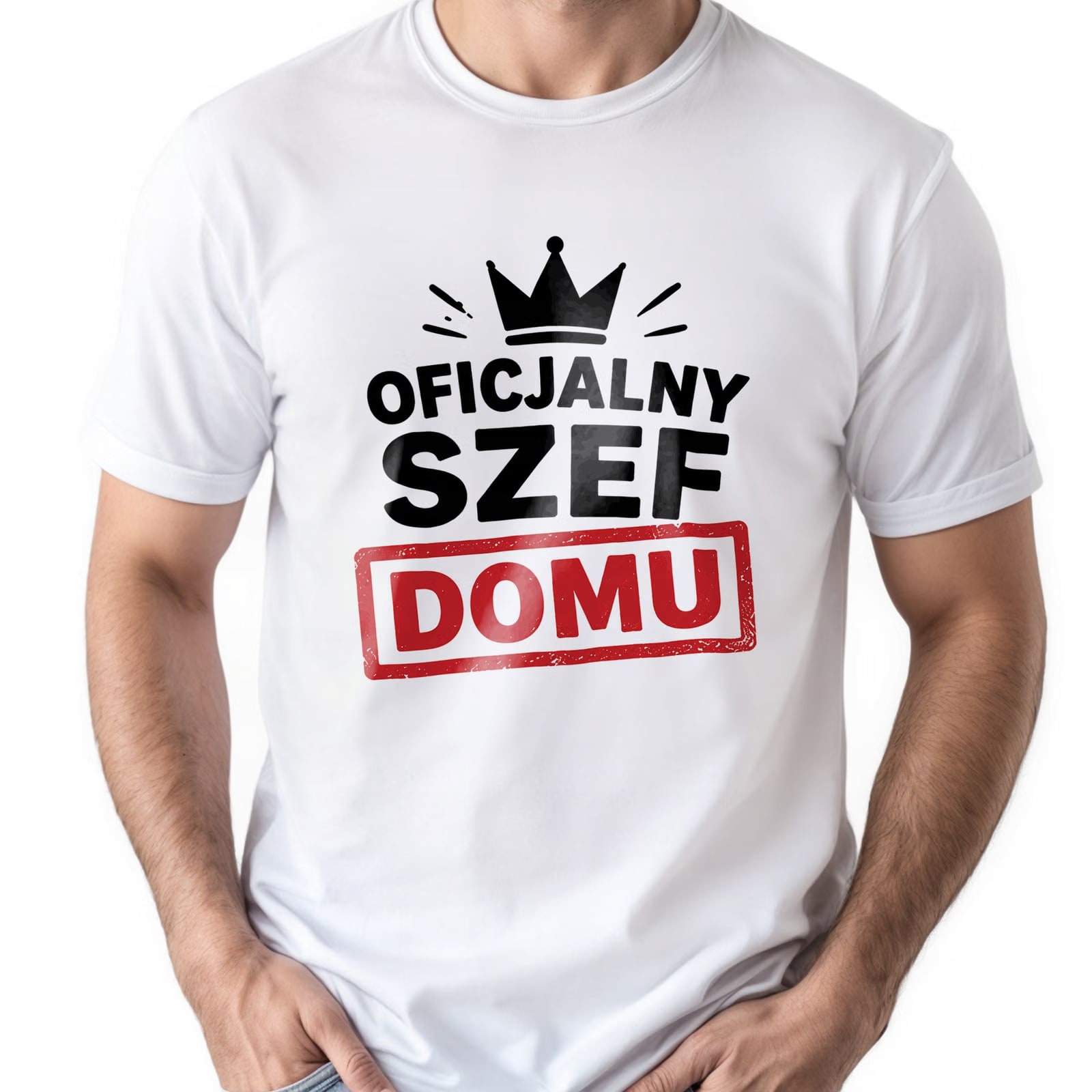 Koszulka biała męska dla taty prezent na Dzień Ojca upominek r. 3XL