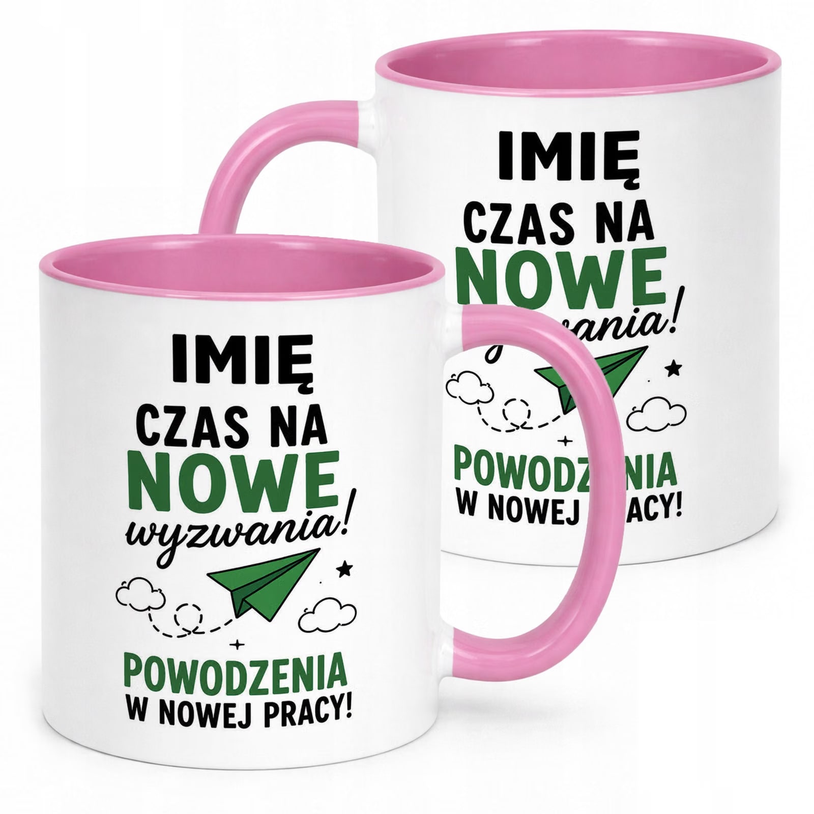 Kubek Różowy Personalizowany z Nadrukiem Pożegnanie Odejście z Pracy